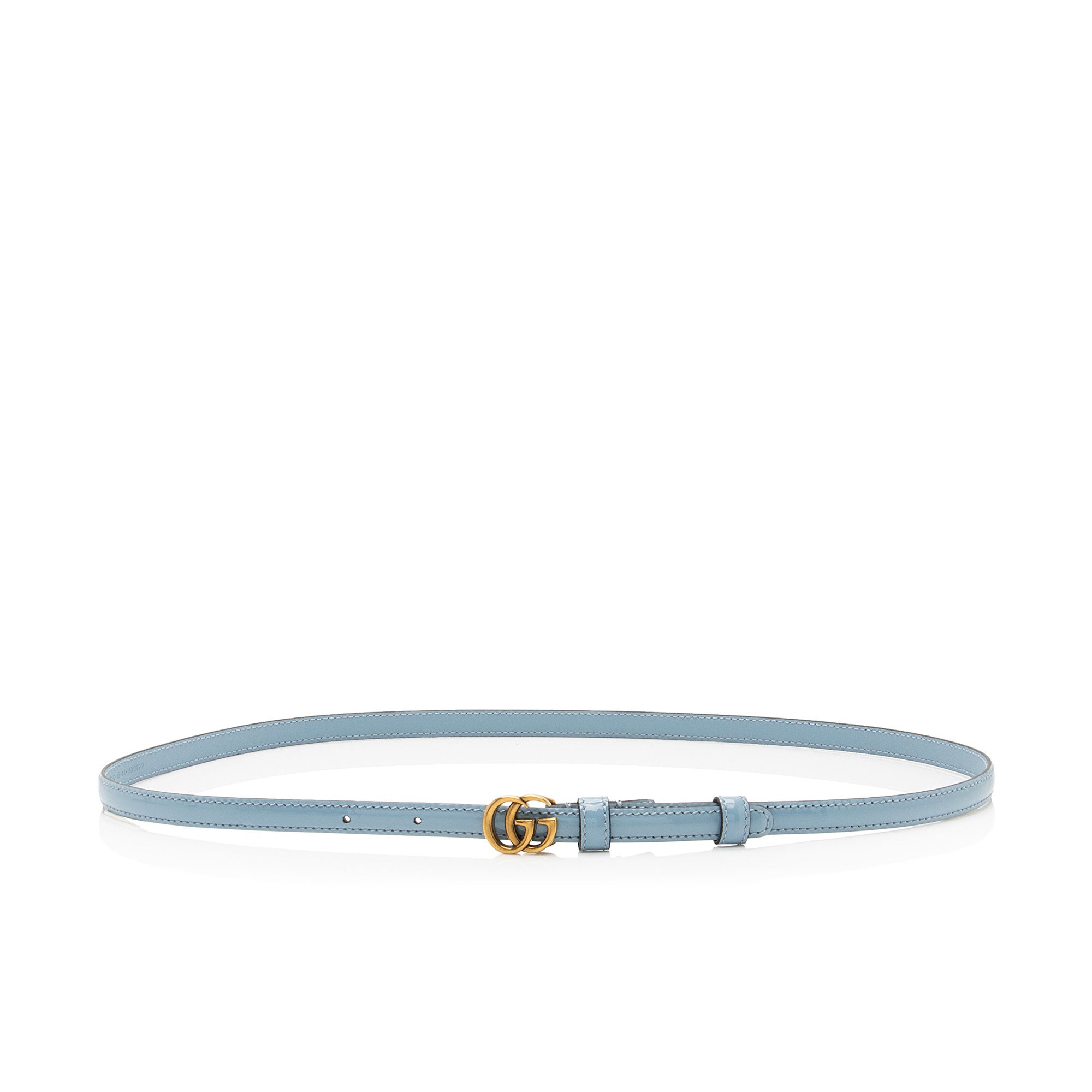 Gucci Patent Leather GG Marmont Slim Belt - Size 34 / 85 (SHF-vAUAM2)