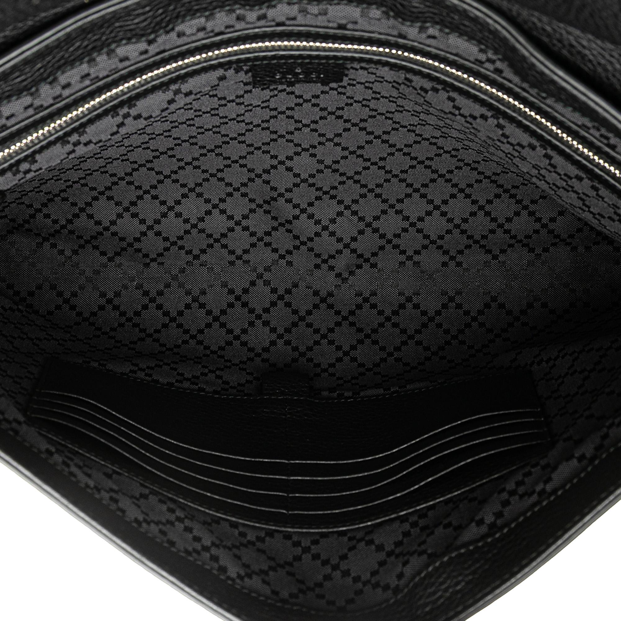 Gucci Pebbled Calfskin Portfolio Clutch