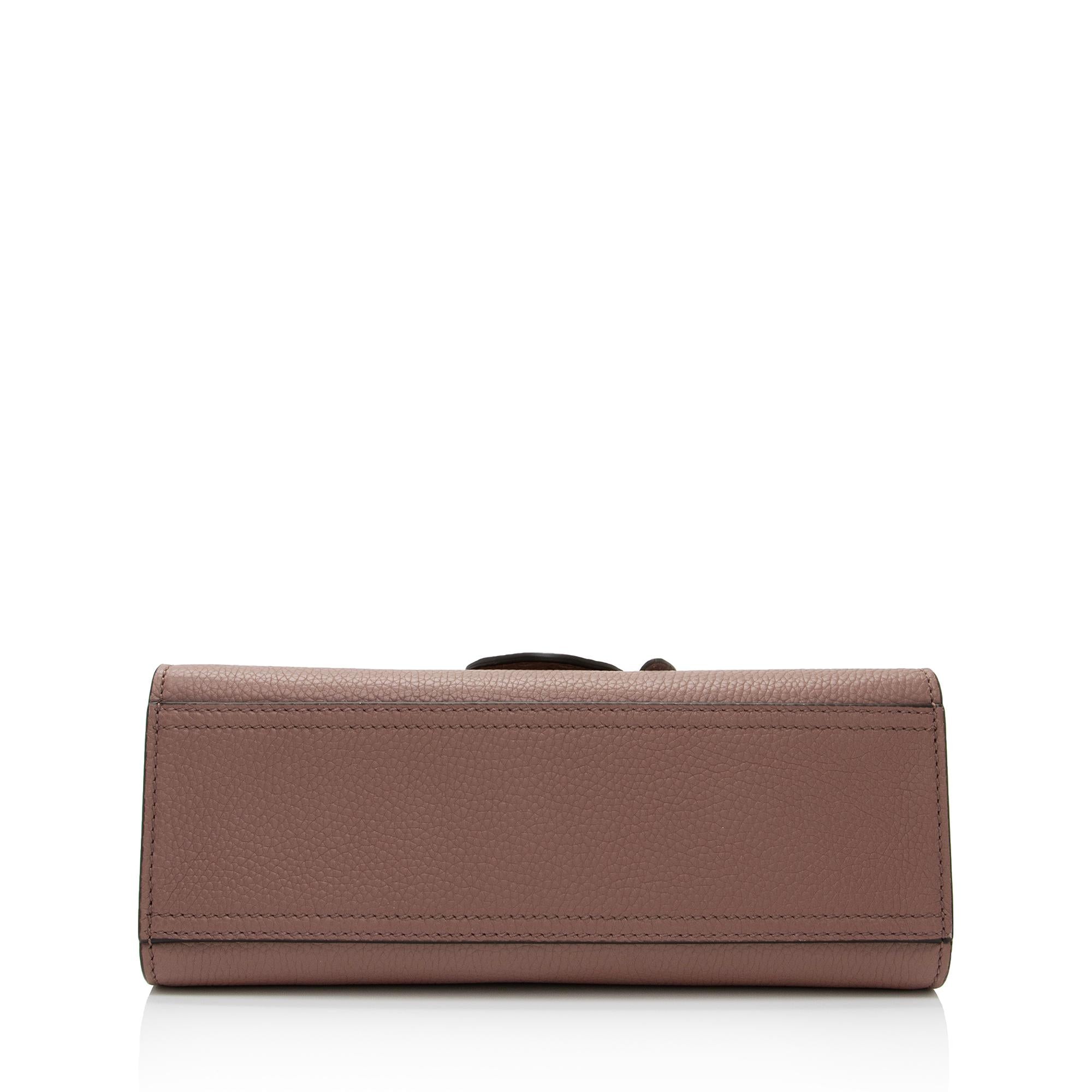 Gucci Pebbled Leather GG Marmont Top Handle Mini Shoulder Bag (SHF-1GP6PA)