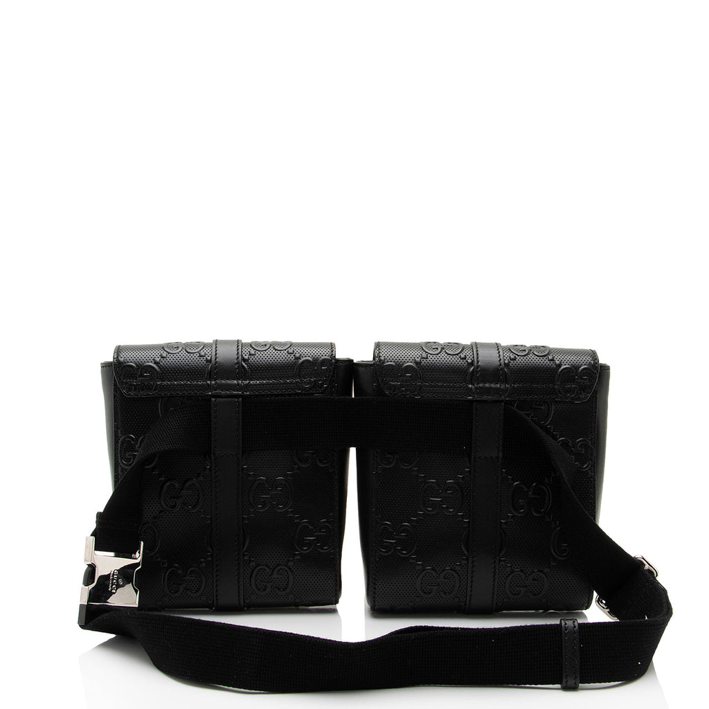 Gucci Perforated GG Embossed Double Belt Bag (SHF-rNzGhH)
