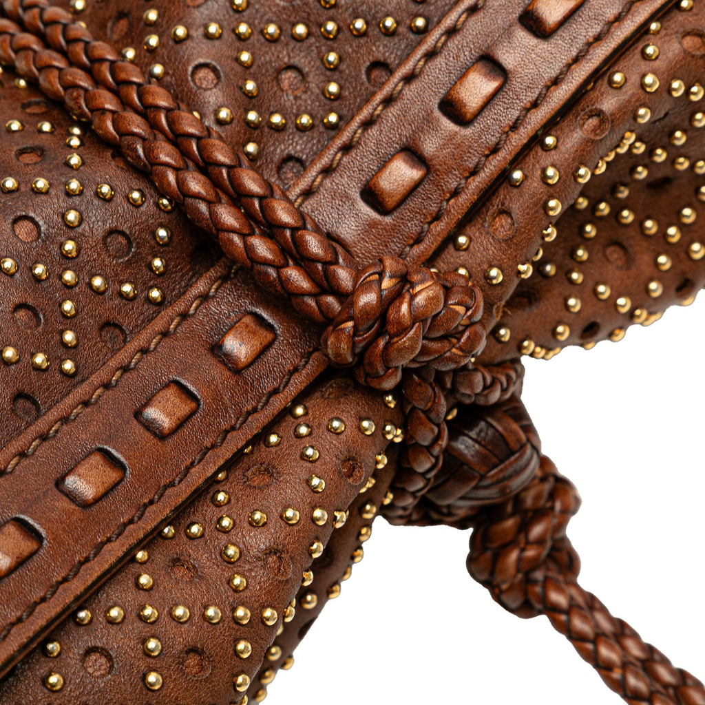 Gucci Perforated Leather Studded Malika Clutch