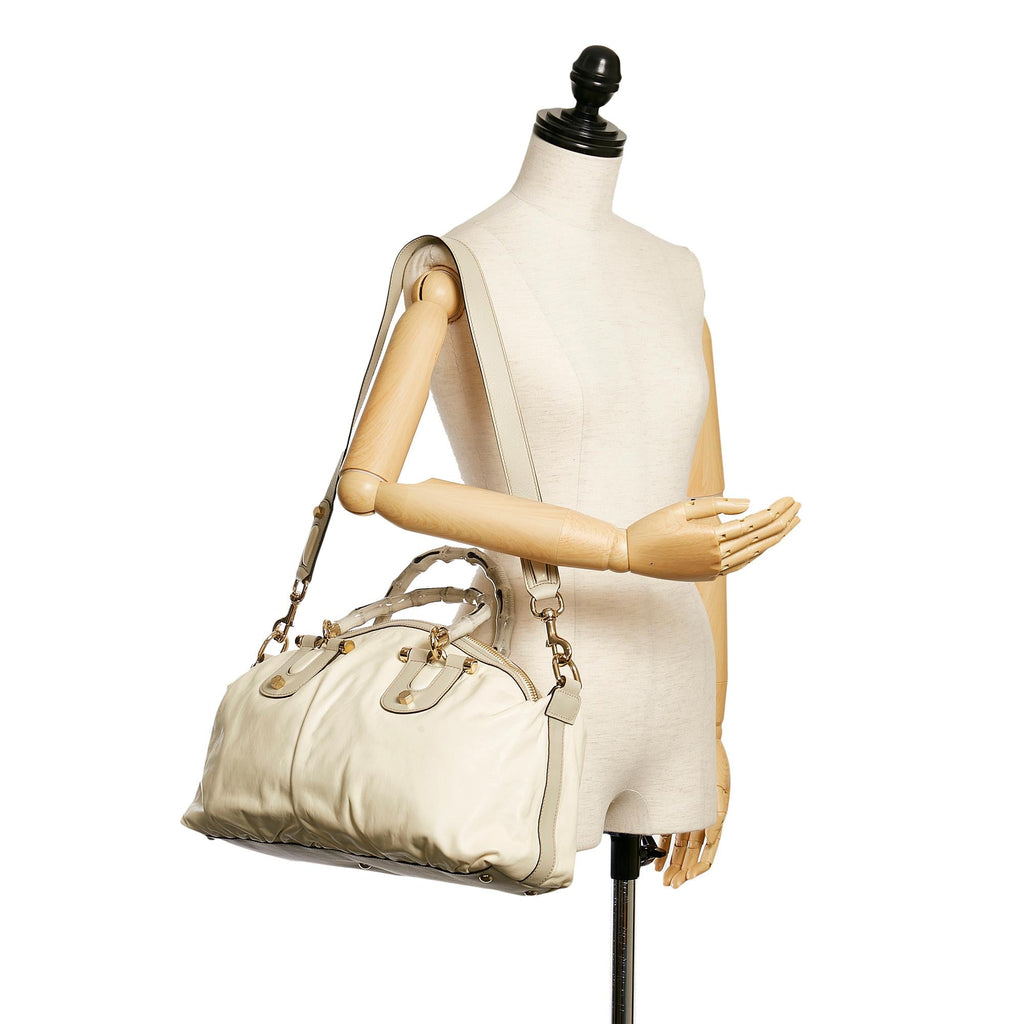 Gucci Pop Bamboo Leather Satchel (SHG-30966)