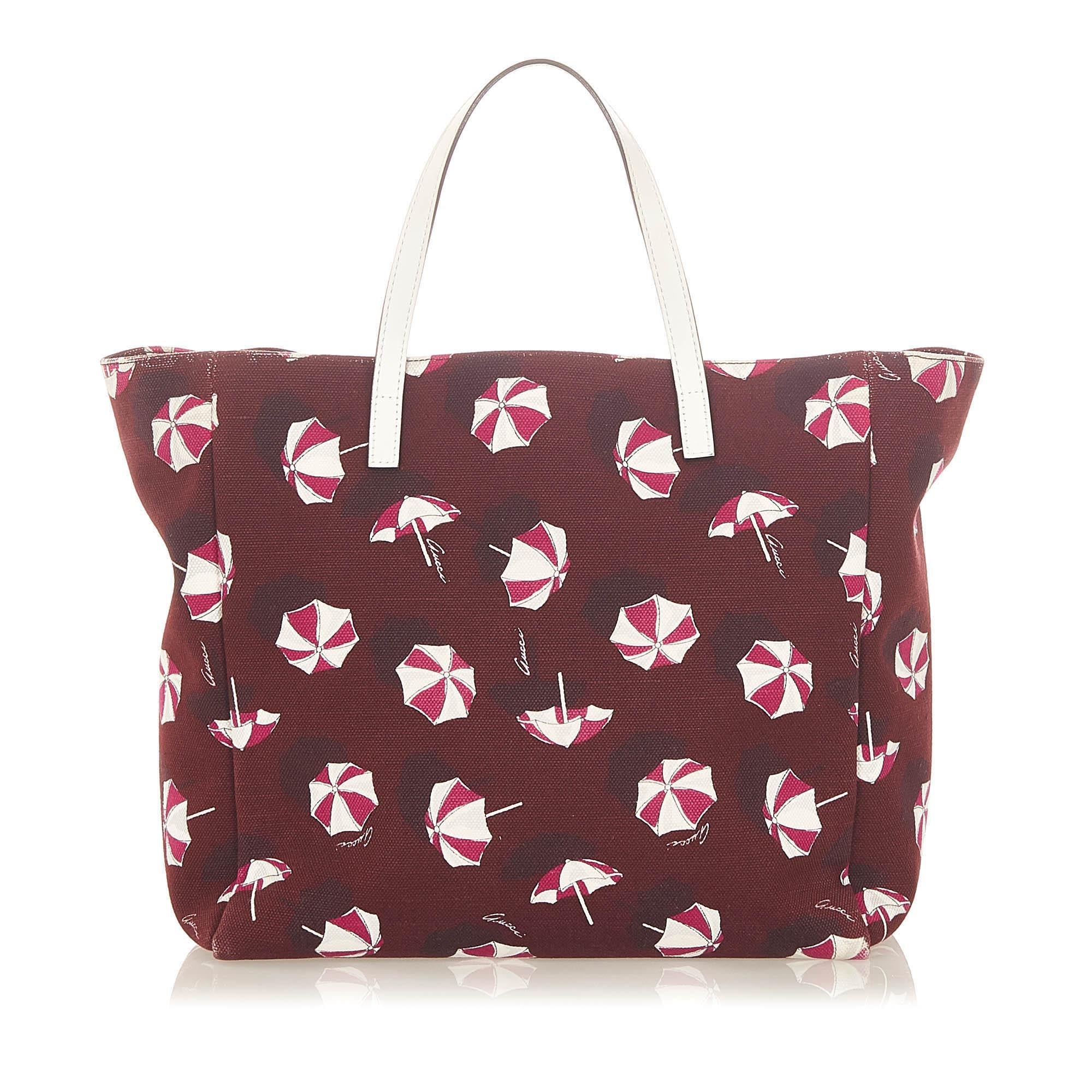Gucci Printed Canvas Tote Bag (SHG-31677)