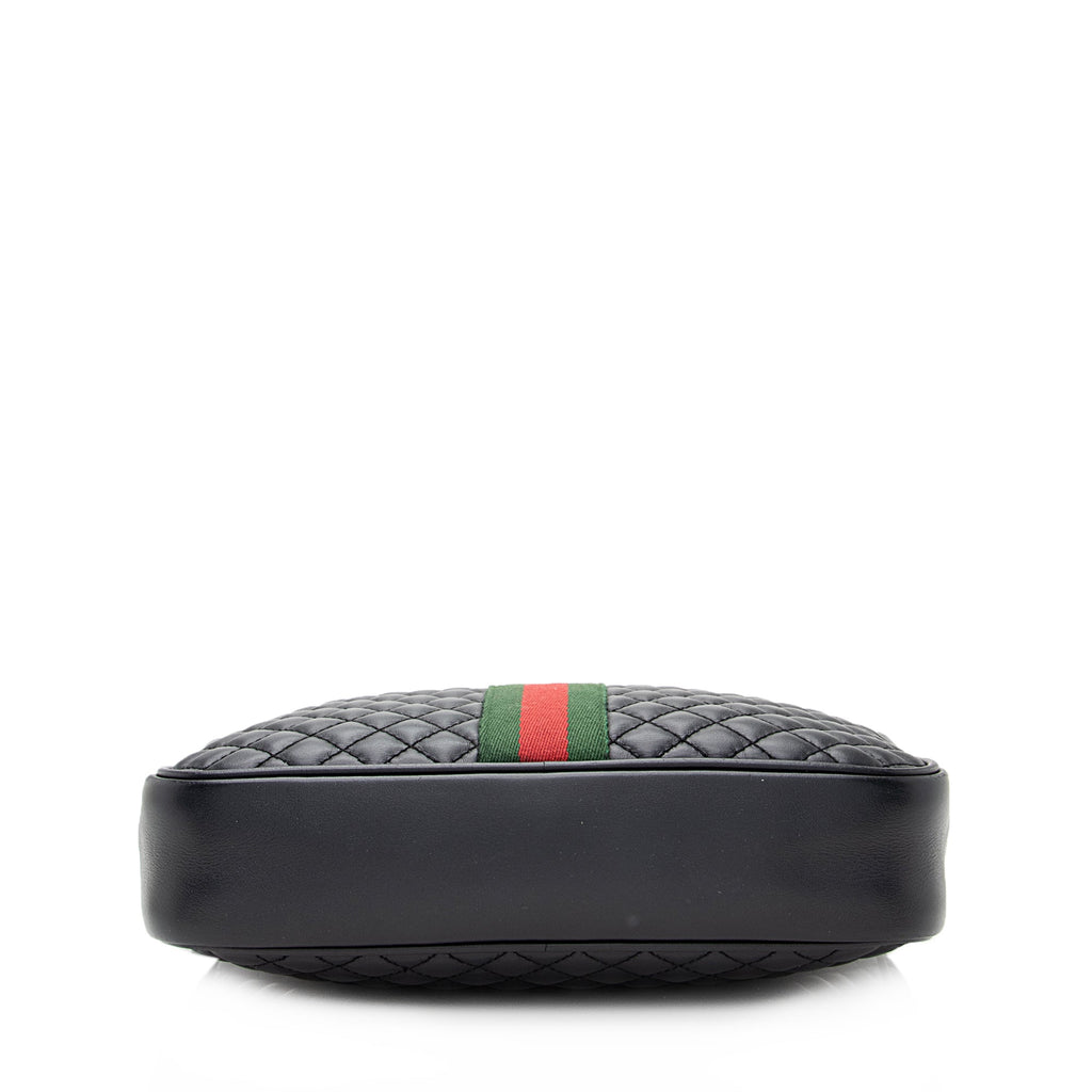Gucci Quilted Leather Web Trapuntata Small Shoulder Bag - FINAL Sale (SHF-22403)