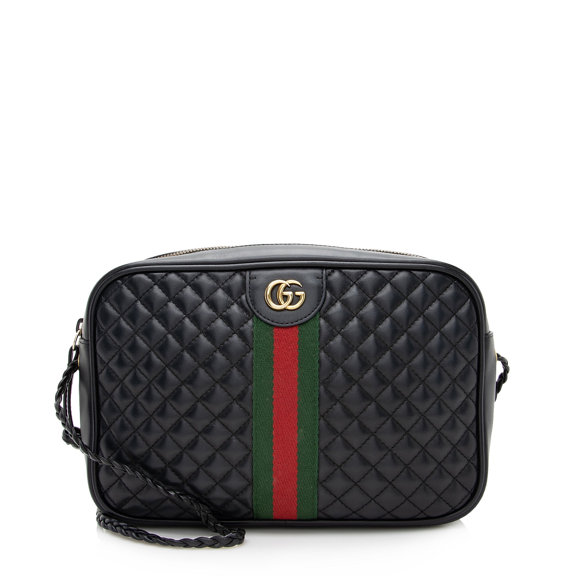 Gucci Quilted Leather Web Trapuntata Small Shoulder Bag - FINAL Sale (SHF-22403)