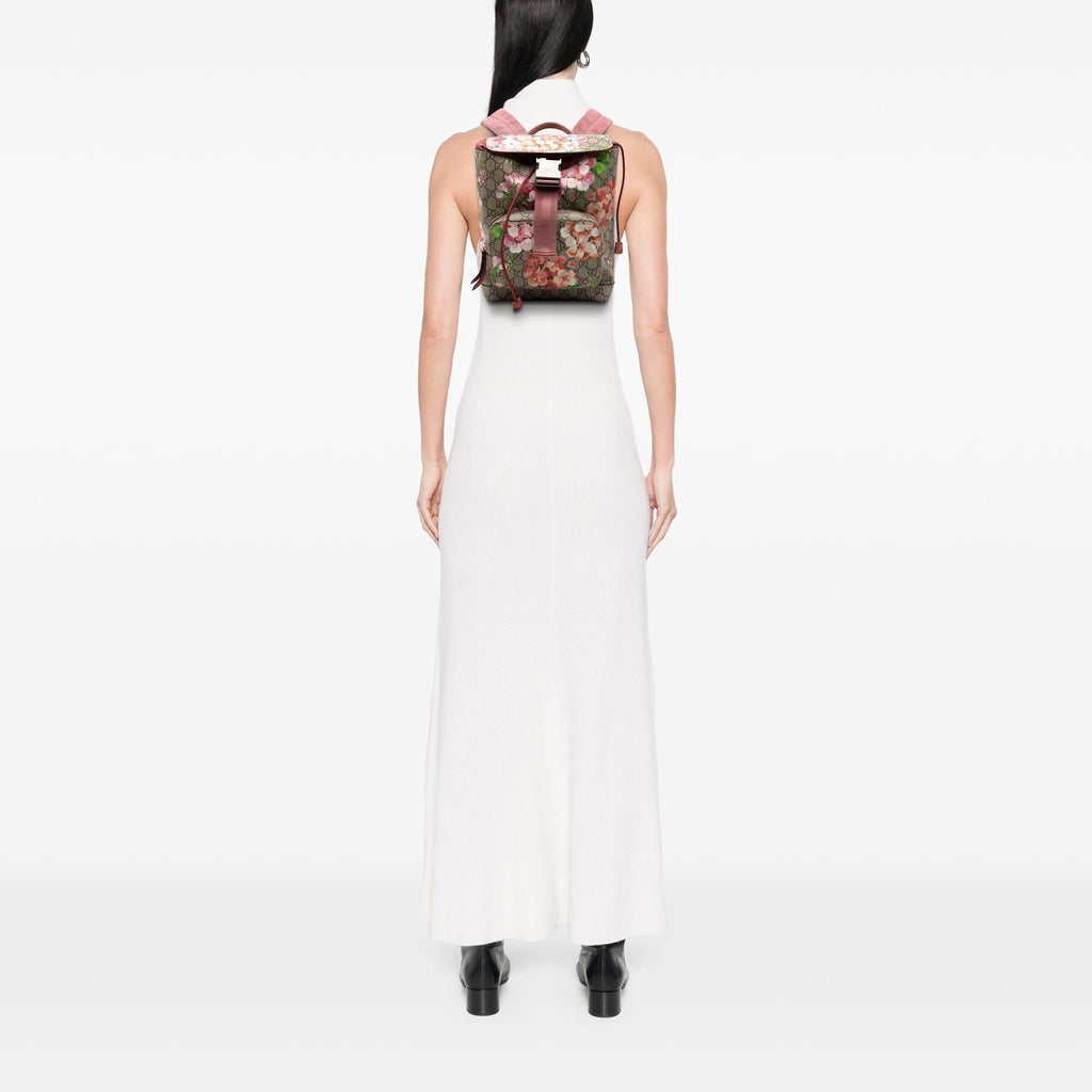 Gucci Small GG Supreme Blooms Single Buckle Backpack
