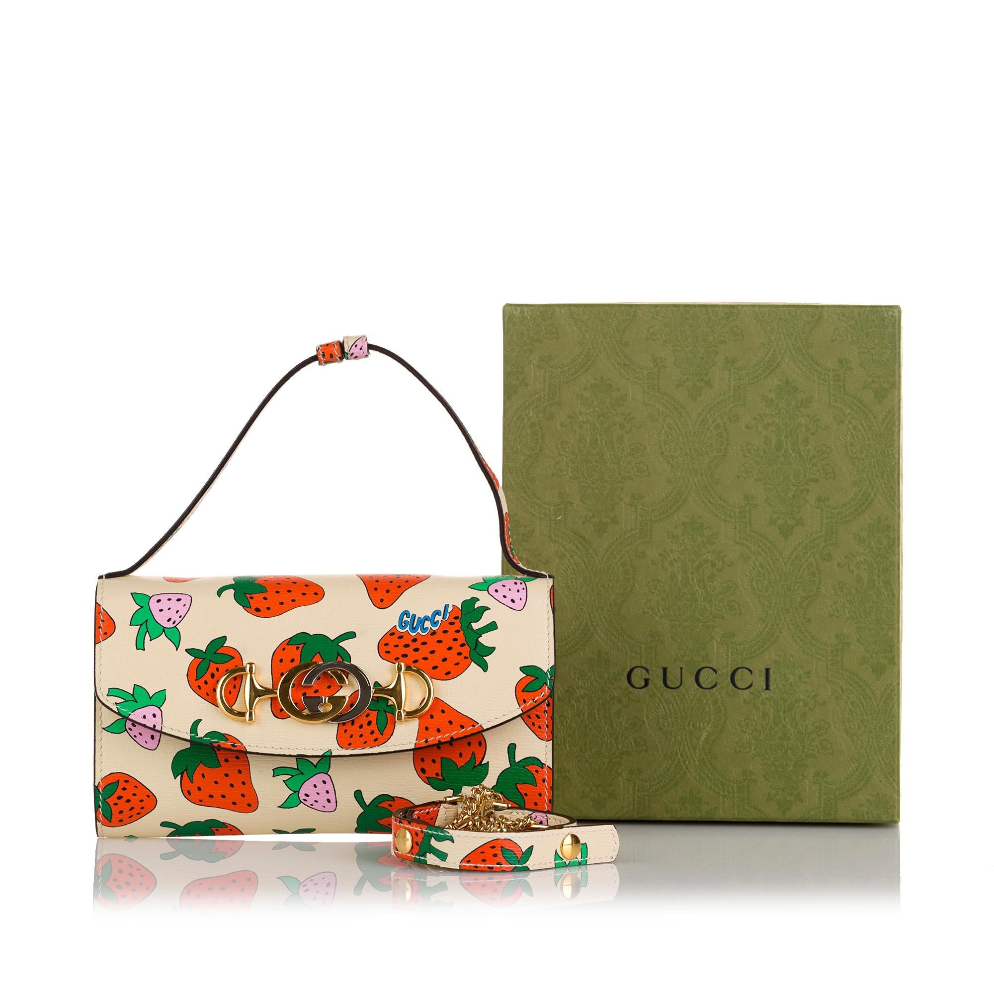 Gucci Small Zumi Strawberry Satchel (SHG-36794)