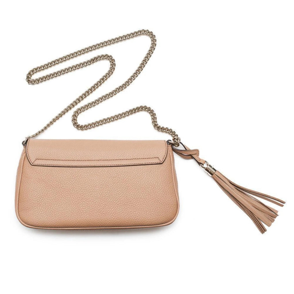 GUCCI GG SOHO CAMELIA CALFSKIN LEATHER SHOULDER BAG