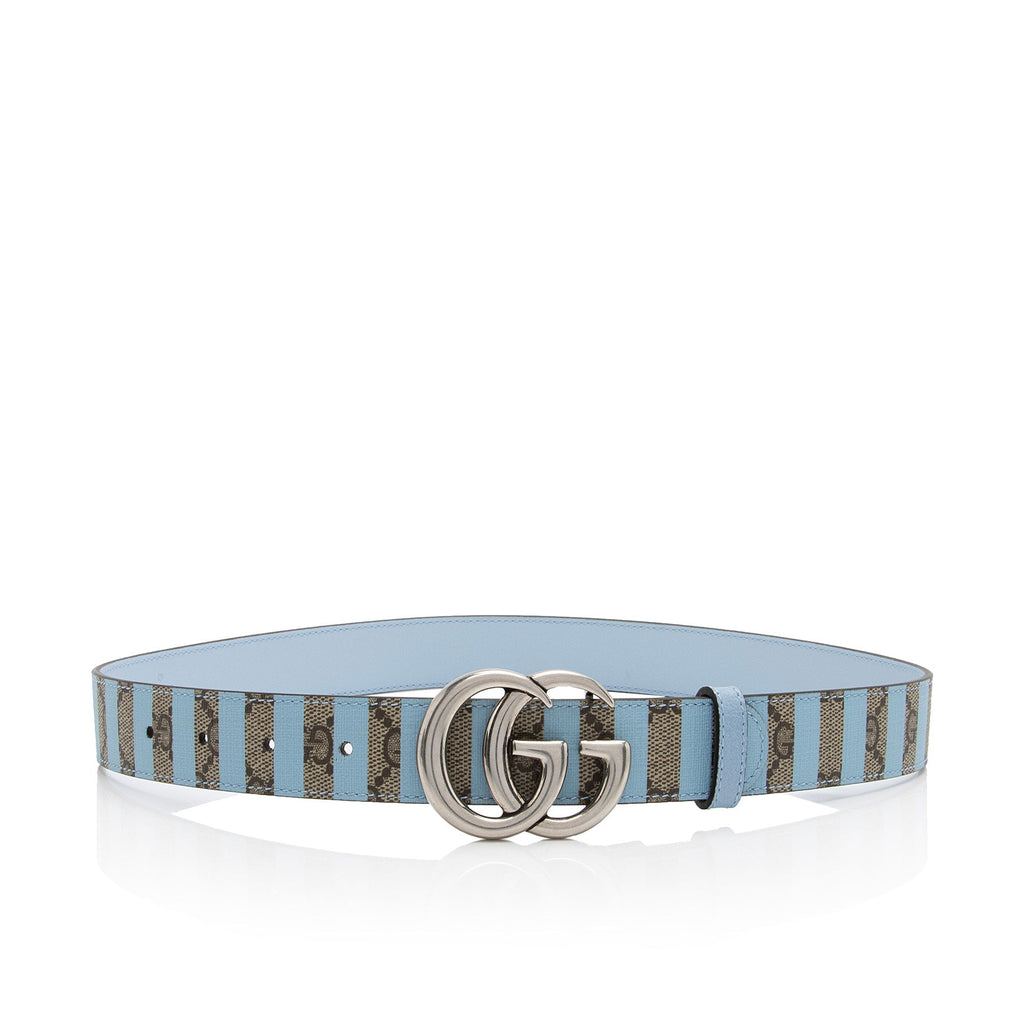 Gucci Striped GG Supreme GG Marmont Thin Belt - Size 30 / 75 (SHF-LKb9Q5)