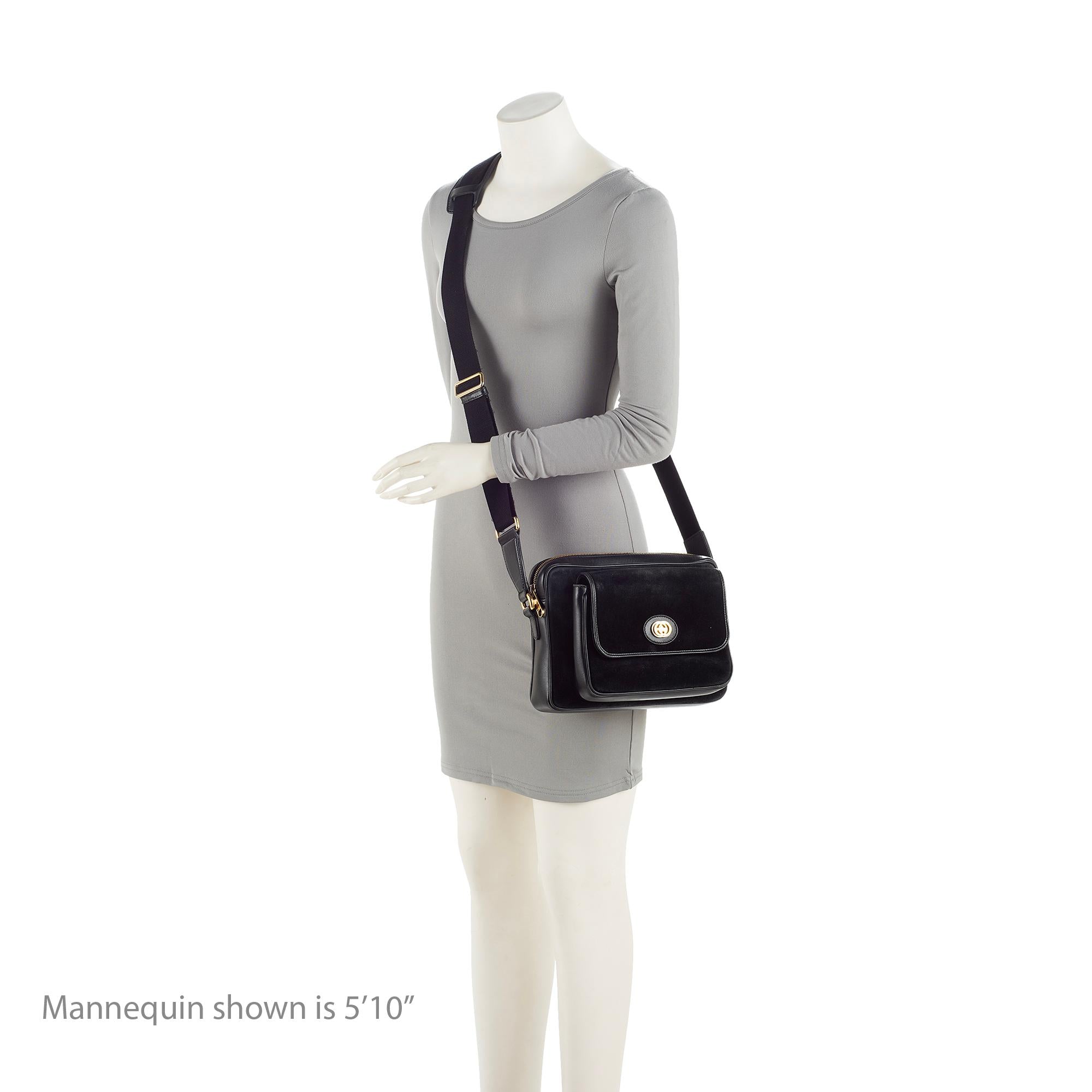Gucci Suede Interlocking G Morpheus Messenger Bag (SHF-23645)