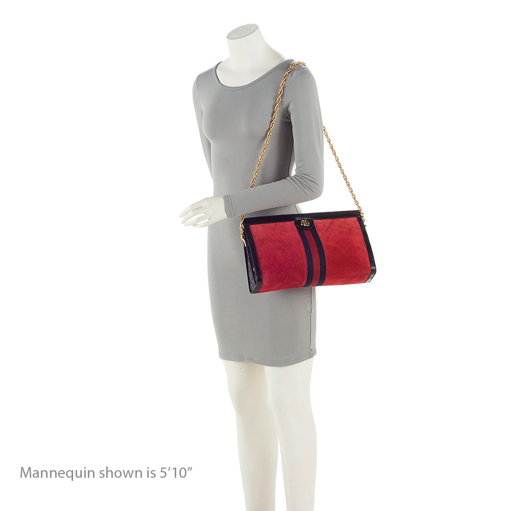 Gucci Suede Ophidia Medium Shoulder Bag (SHF-22049)