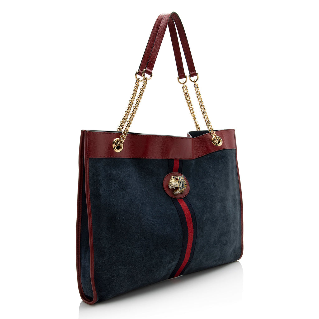 Gucci Suede Rajah Large Tote (SHF-22170)