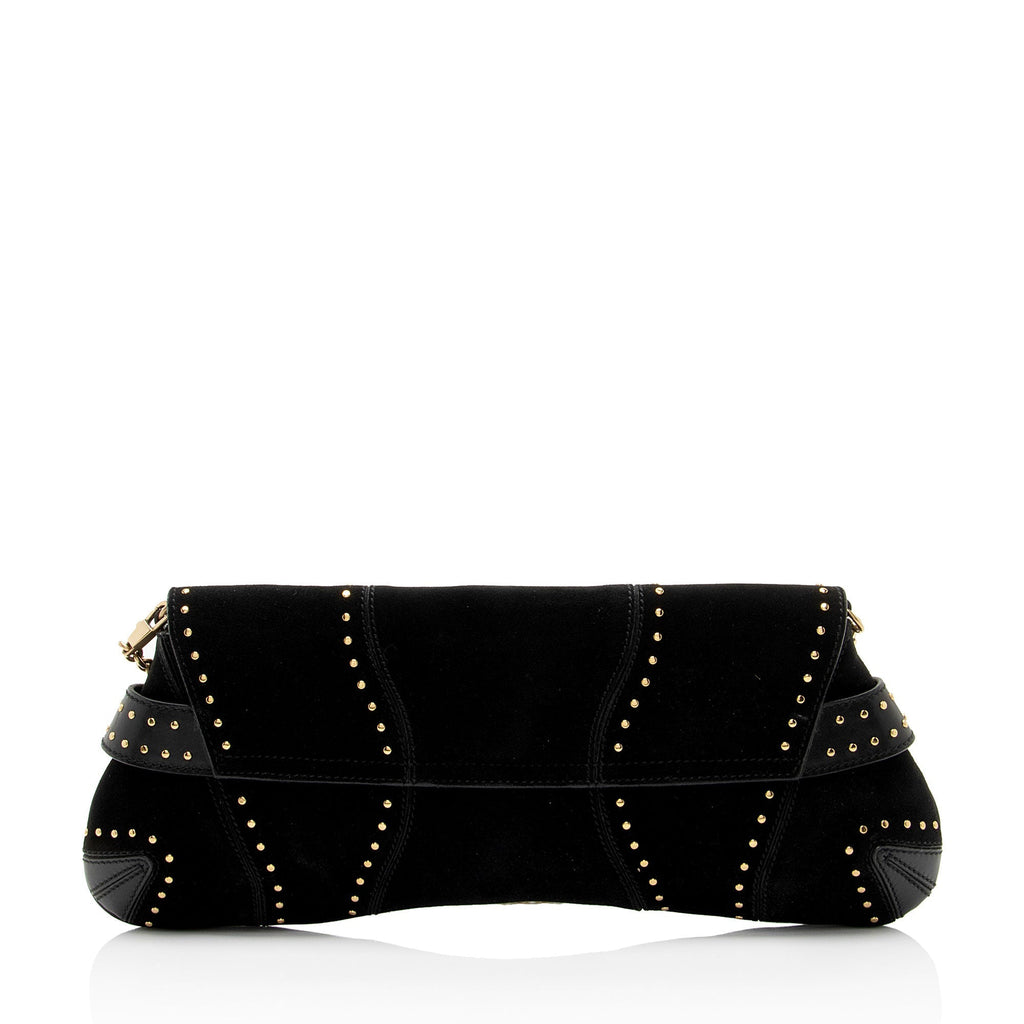 Gucci Suede Studded Horsebit Clutch (SHF-myTX76)