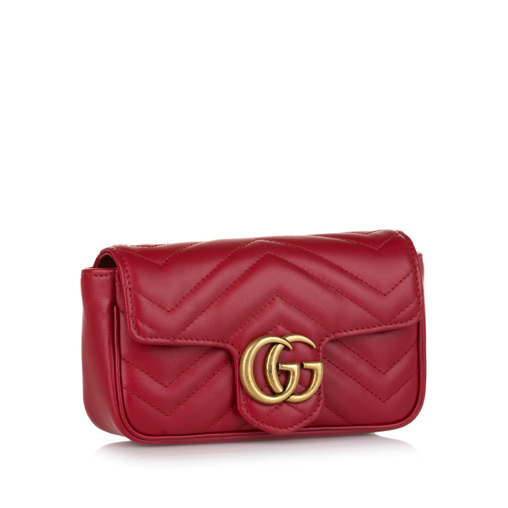 Gucci Super Mini GG Marmont Leather Crossbody Bag (SHG-34950)