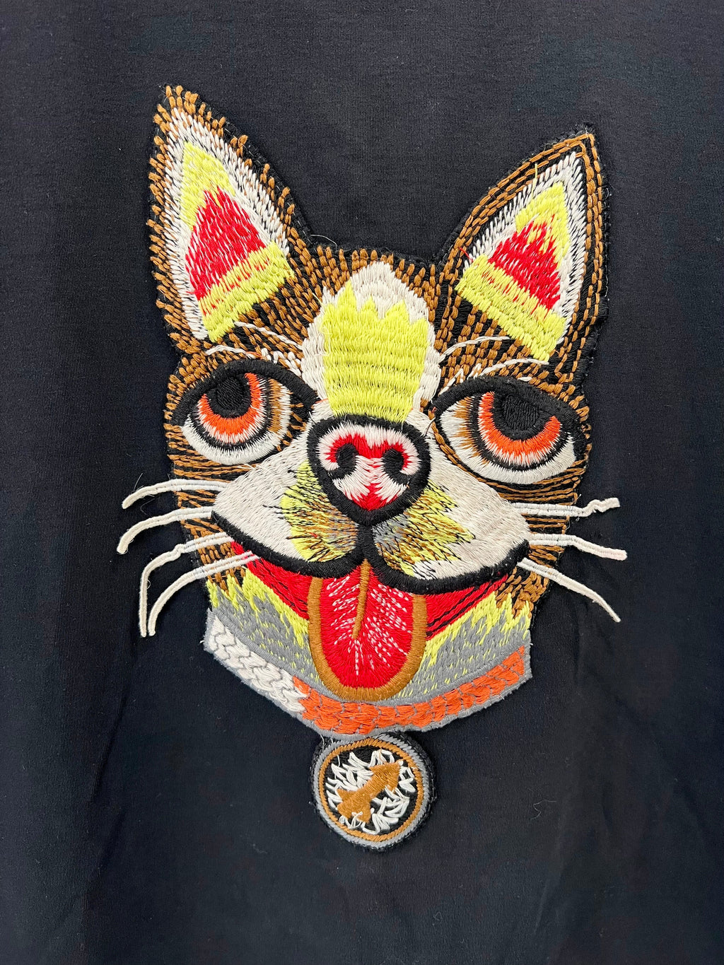 GUCCI EMBROIDERED CAT COTTON JERSEY T-SHIRT DRESS