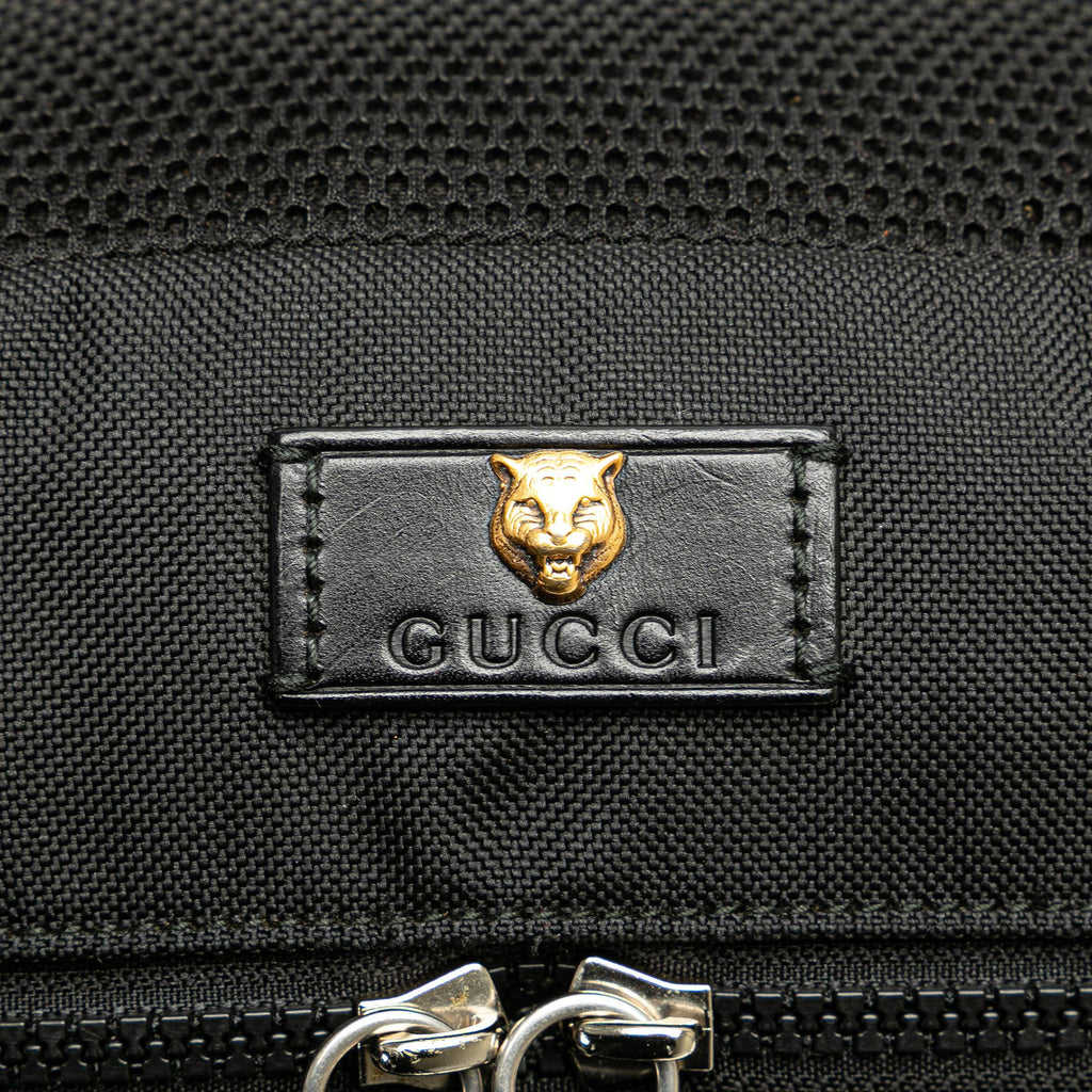 Gucci Techno Canvas Web L Aveugle Par Amour Embroidered Belt Bag