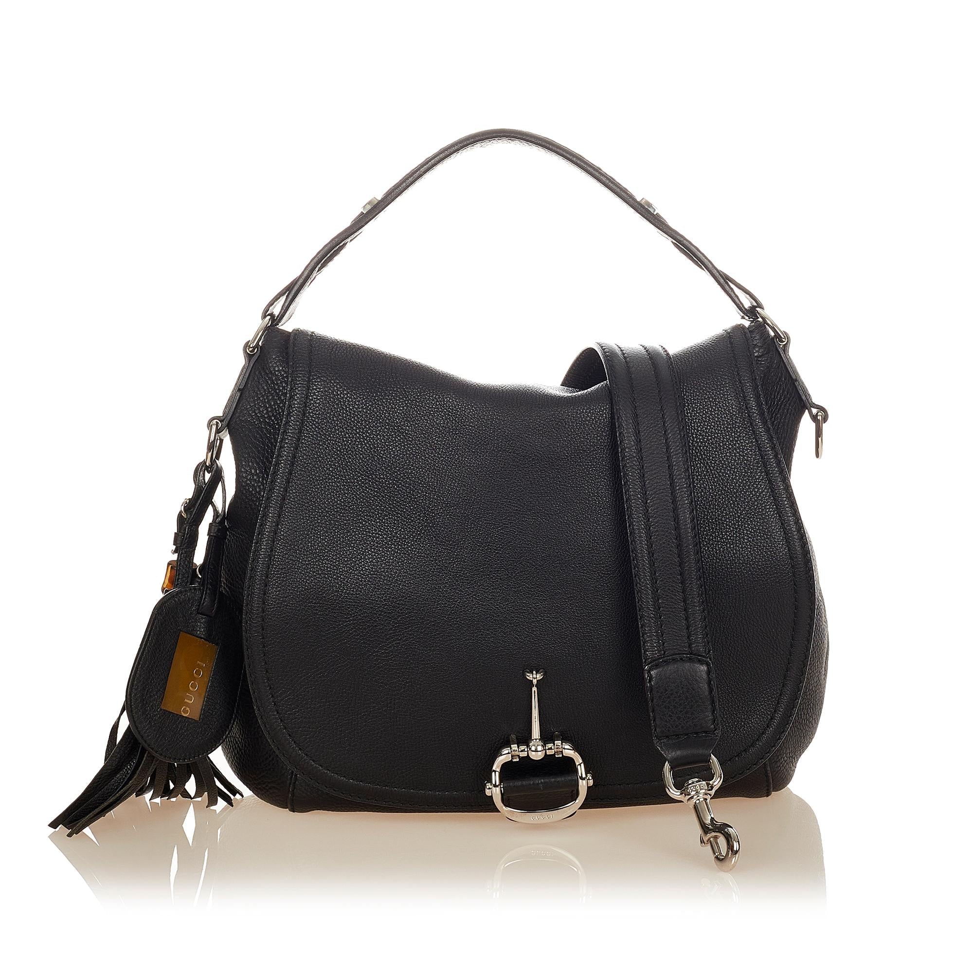 Gucci Techno Horsebit Leather Satchel (SHG-25125)