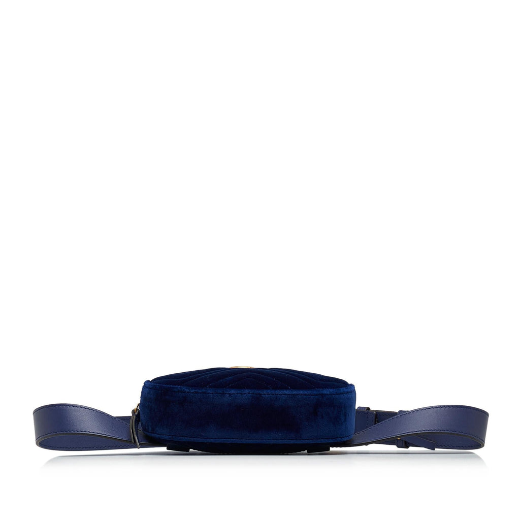 Gucci Velvet GG Marmont Matelasse Belt Bag (SHG-0eluPi)