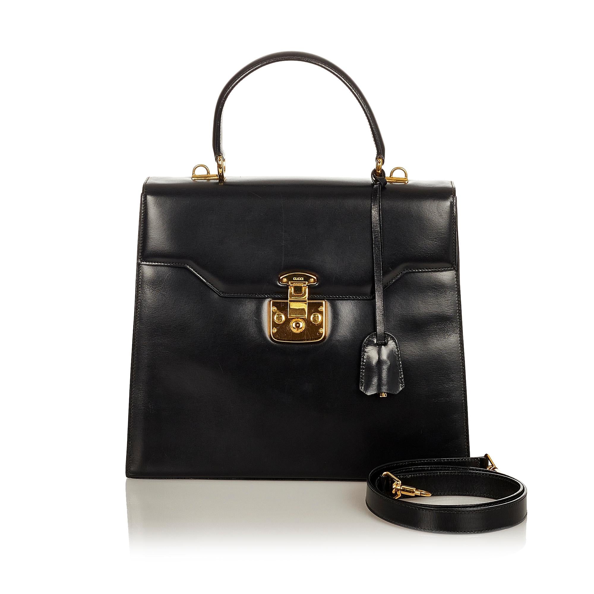 Gucci Vintage Lady Lock Leather Satchel (SHG-25844)