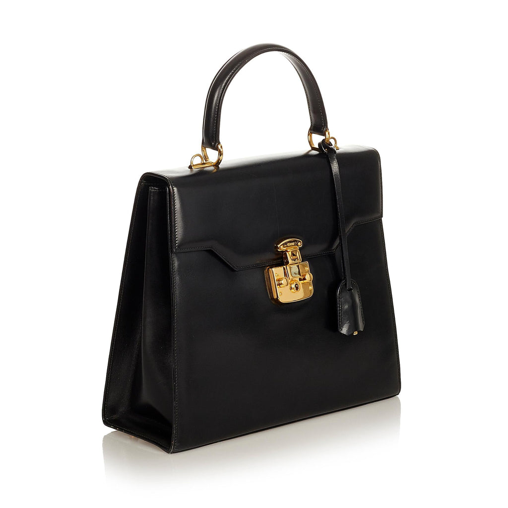 Gucci Vintage Lady Lock Leather Satchel (SHG-25844)