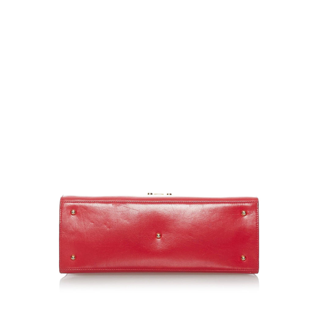 Gucci Vintage Lady Lock Leather Satchel (SHG-30735)