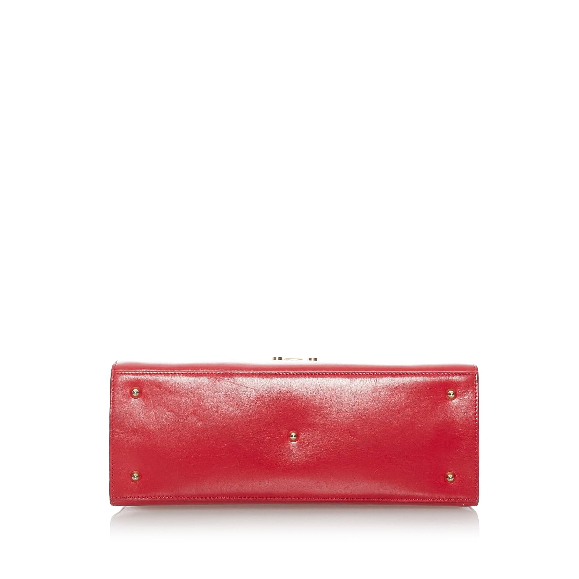Gucci Vintage Lady Lock Leather Satchel (SHG-30735)