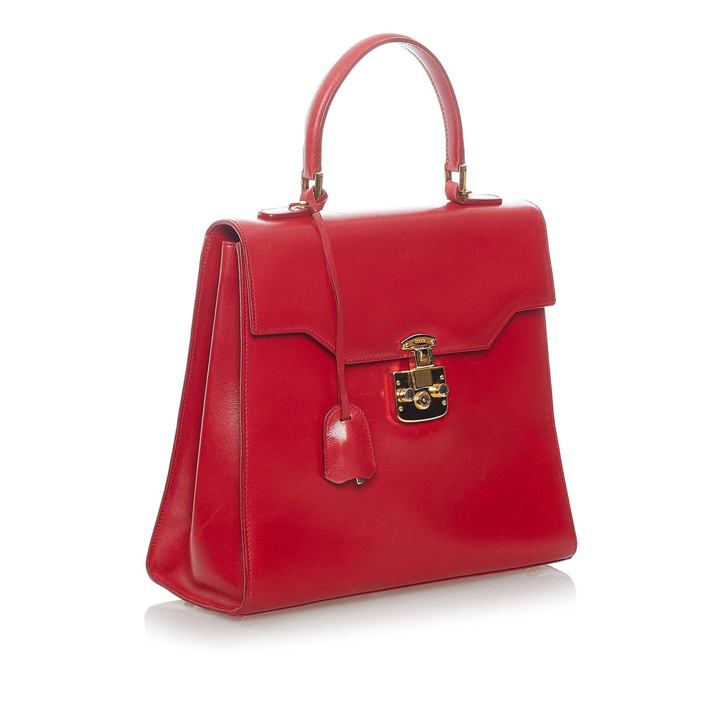 Gucci Vintage Lady Lock Leather Satchel (SHG-30735)