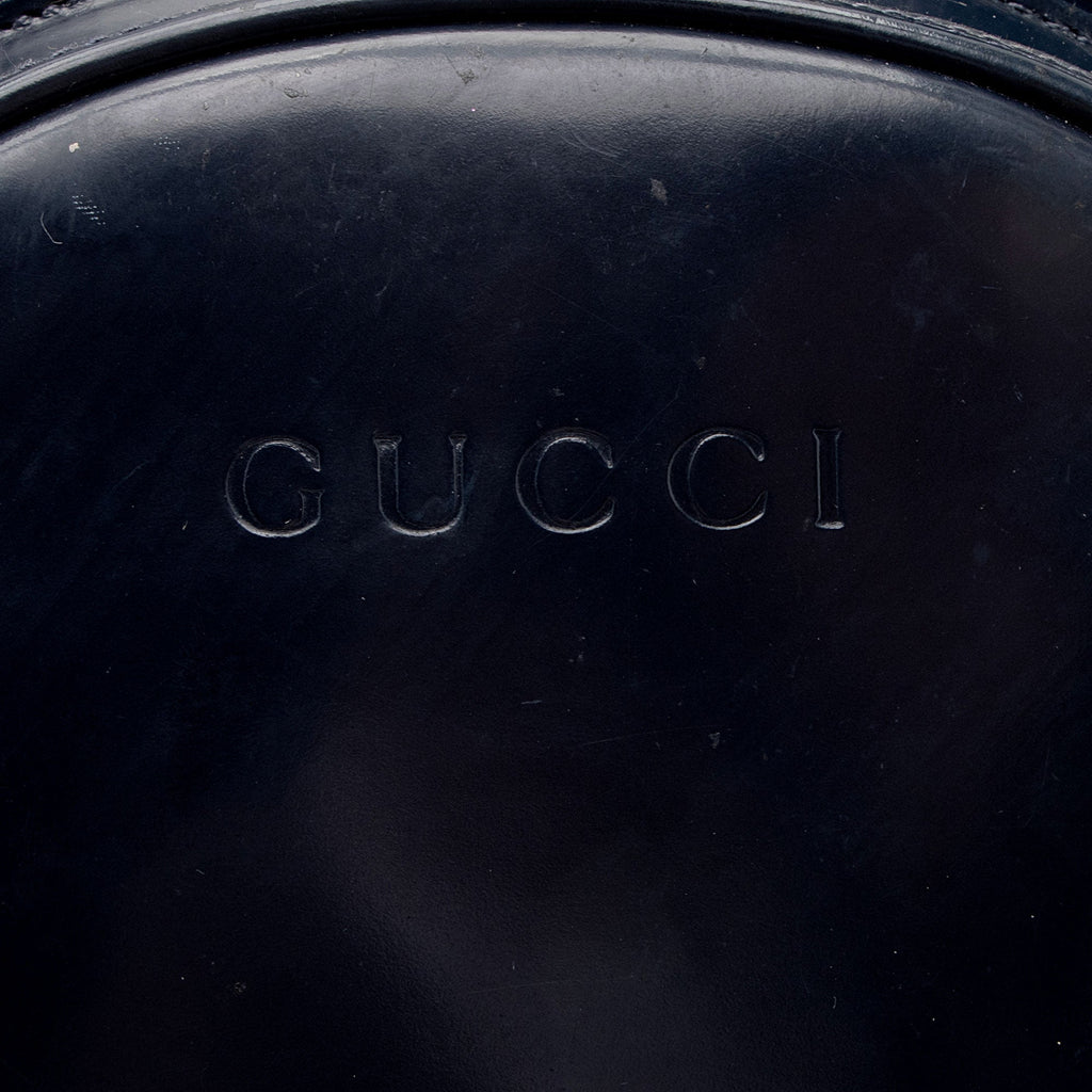 Gucci Vintage Patent Leather Bamboo Sling Backpack (SHF-dSK8BK)