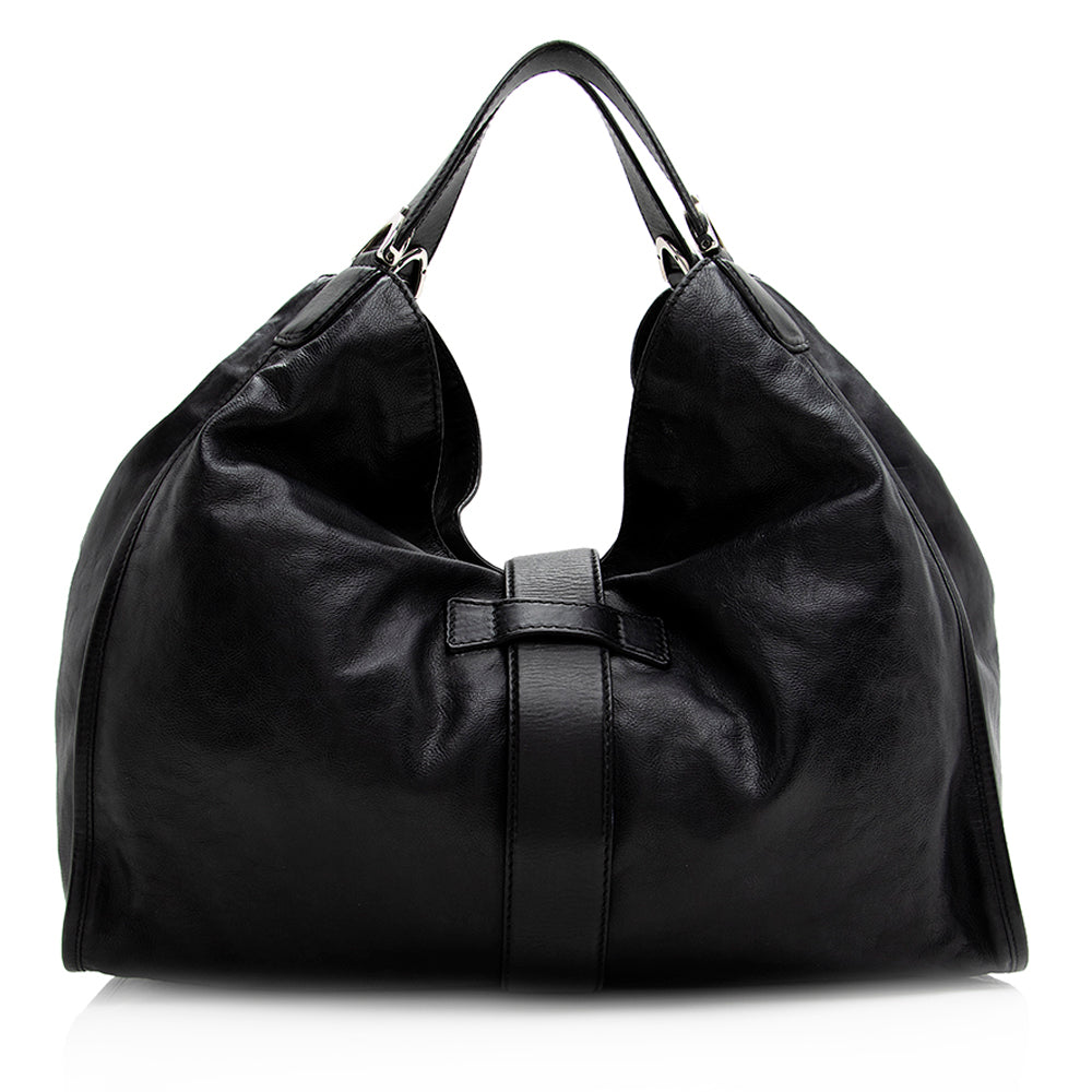 Gucci Washed Leather Soft Stirrup Large Shoulder Bag (SHF-20225)