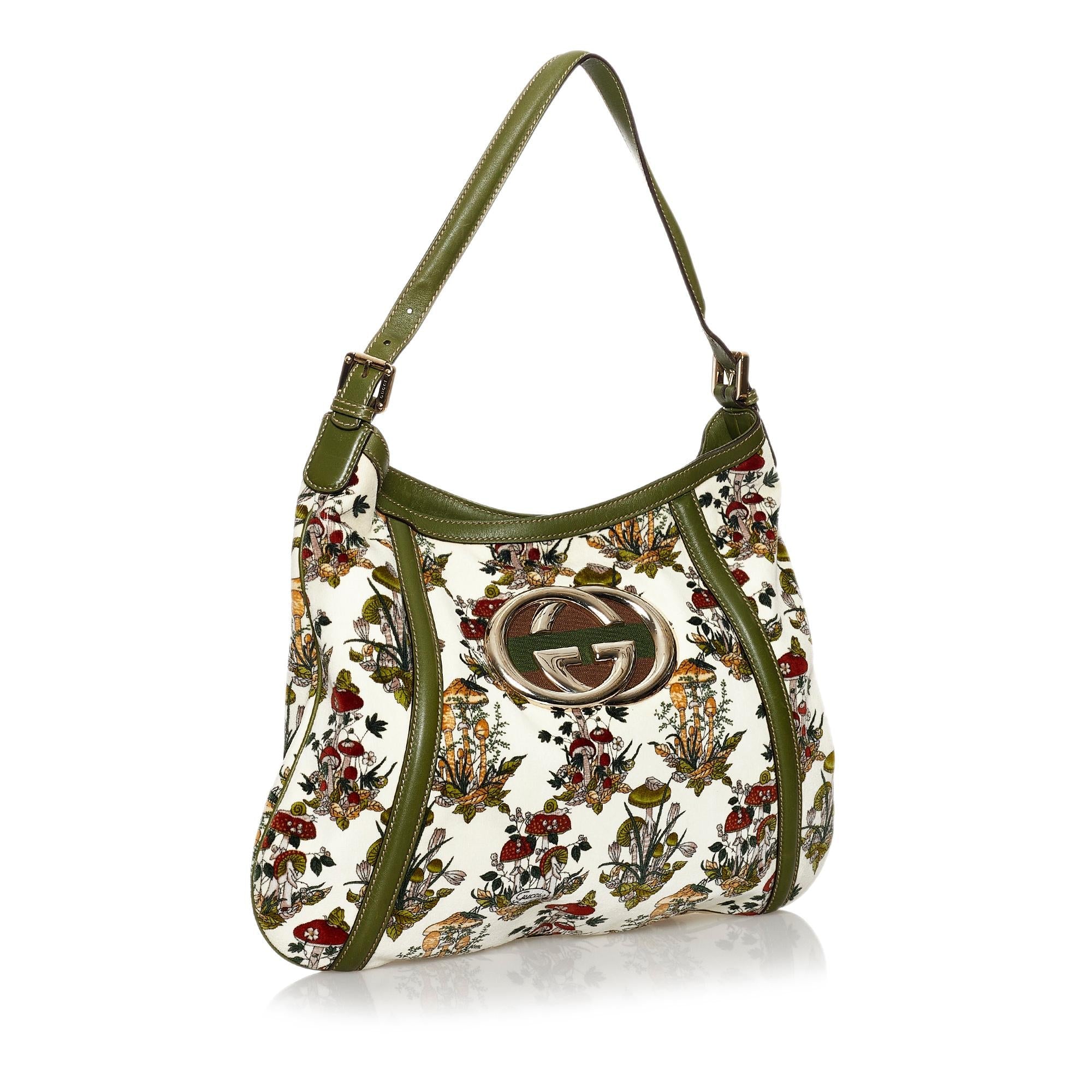 Gucci Web Britt Velvet Shoulder Bag (SHG-30589)