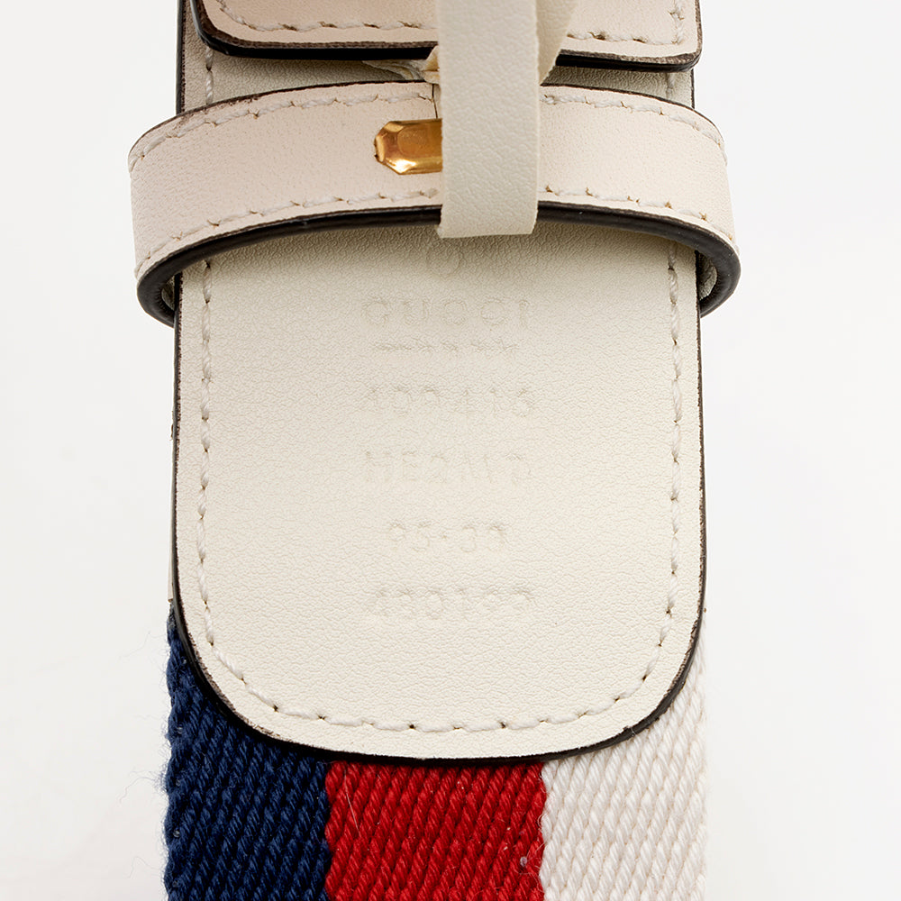Gucci Web Calfskin Double G Belt - Size 38 / 95 (SHF-18979)