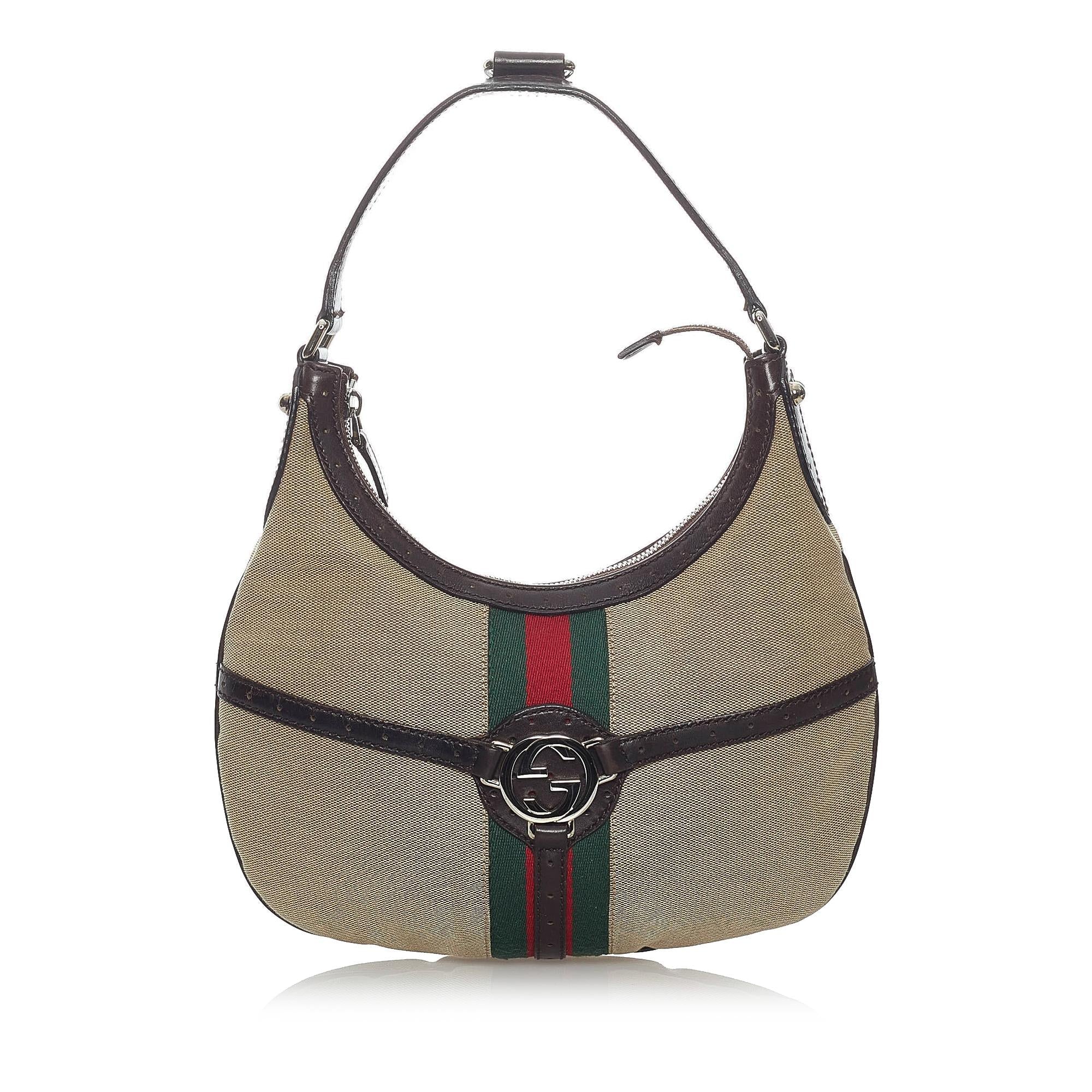 Gucci Web Canvas Reins Hobo Bag (SHG-30974)