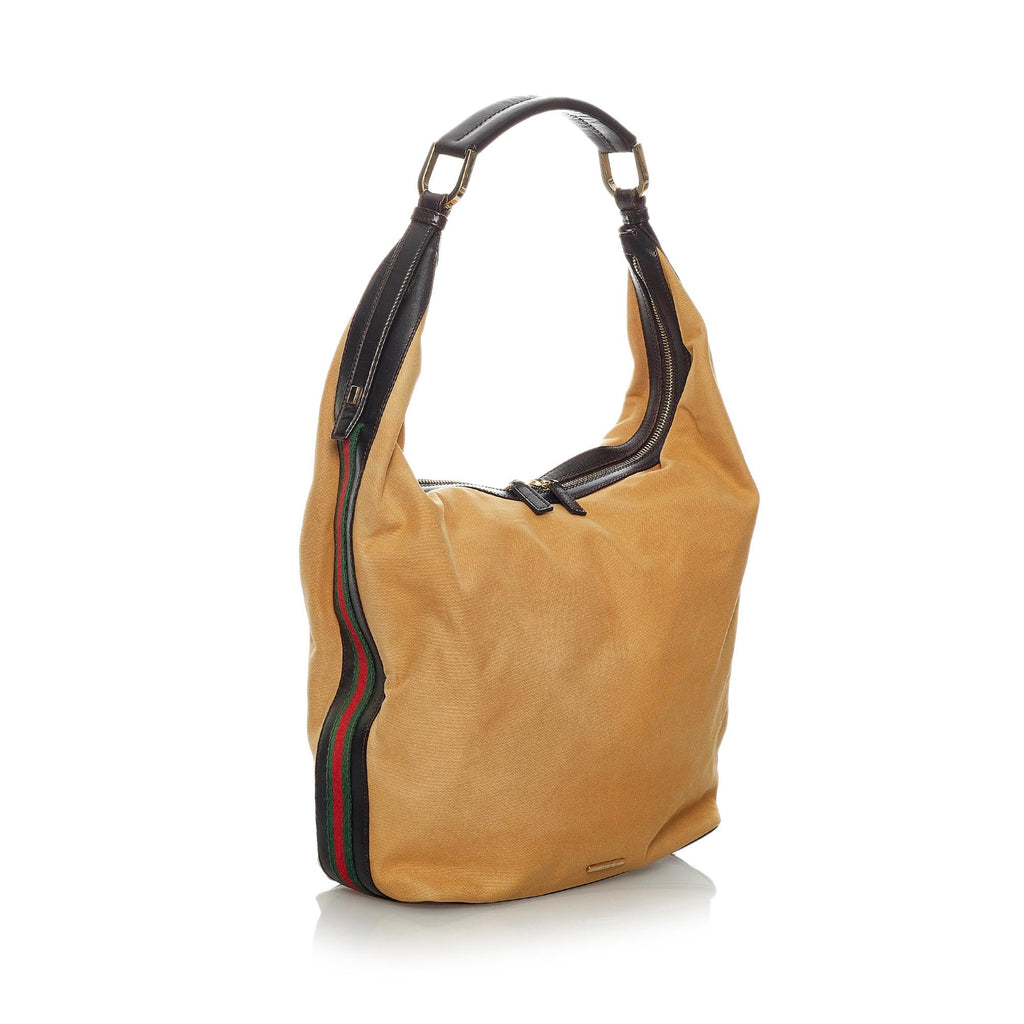 Gucci Web Canvas Shoulder Bag (SHG-34179)