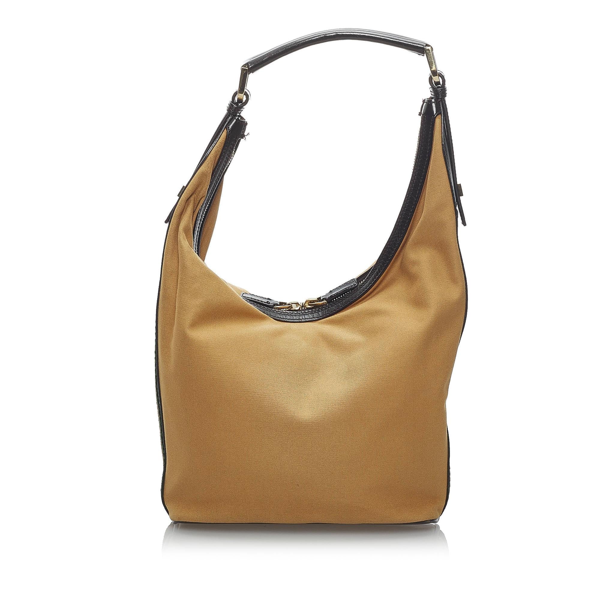 Gucci Web Canvas Shoulder Bag (SHG-34236)