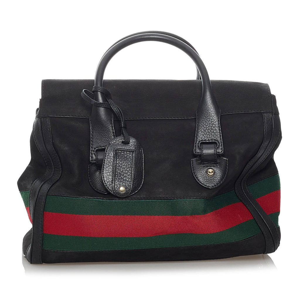 Gucci Web Heritage Nubuck Tote Bag (SHG-34479)