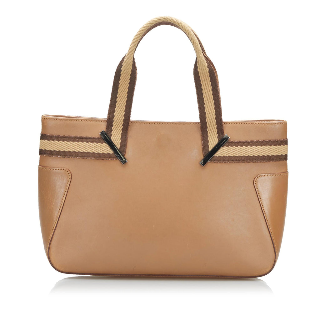 Gucci Web Leather Tote (SHG-35108)
