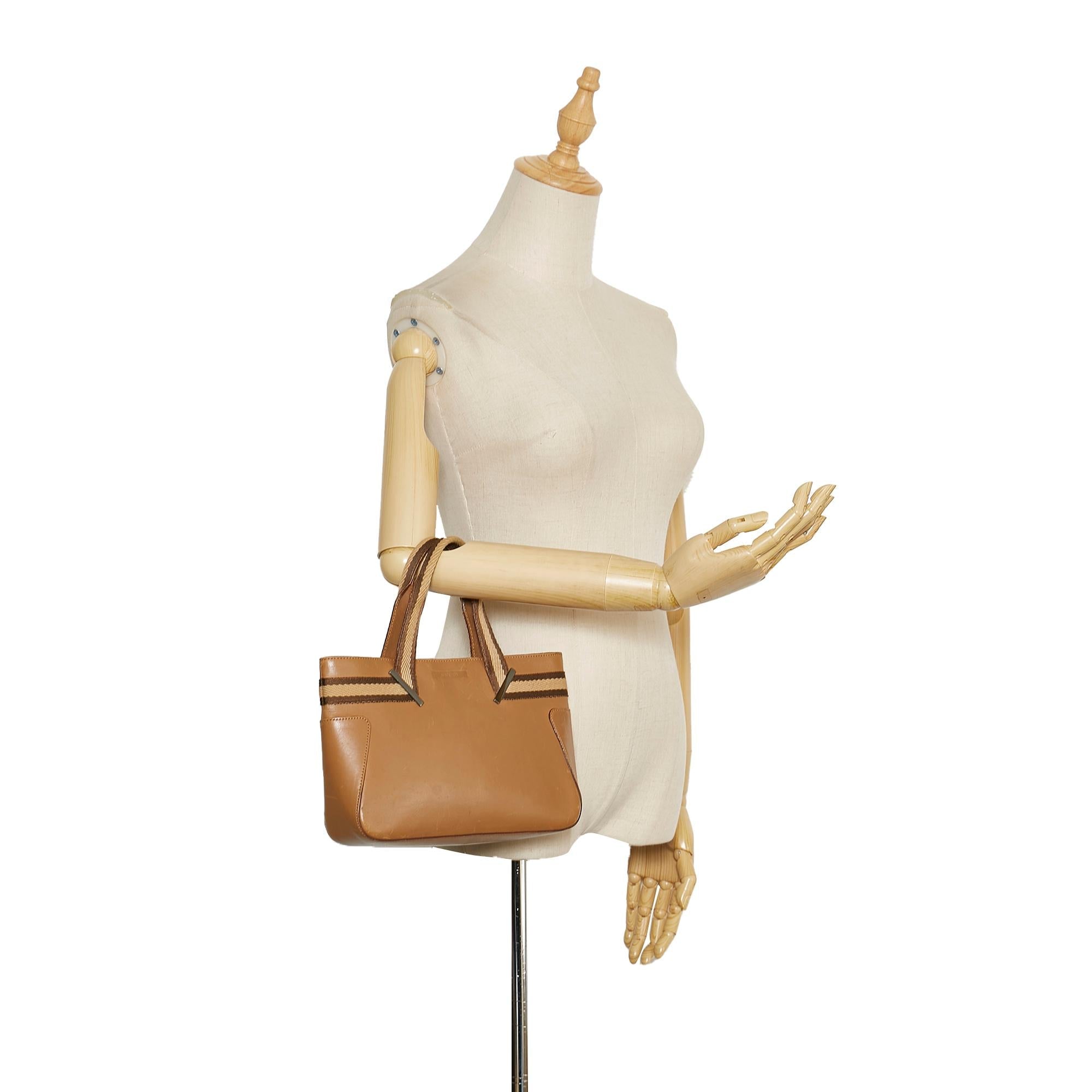 Gucci Web Leather Tote (SHG-35108)