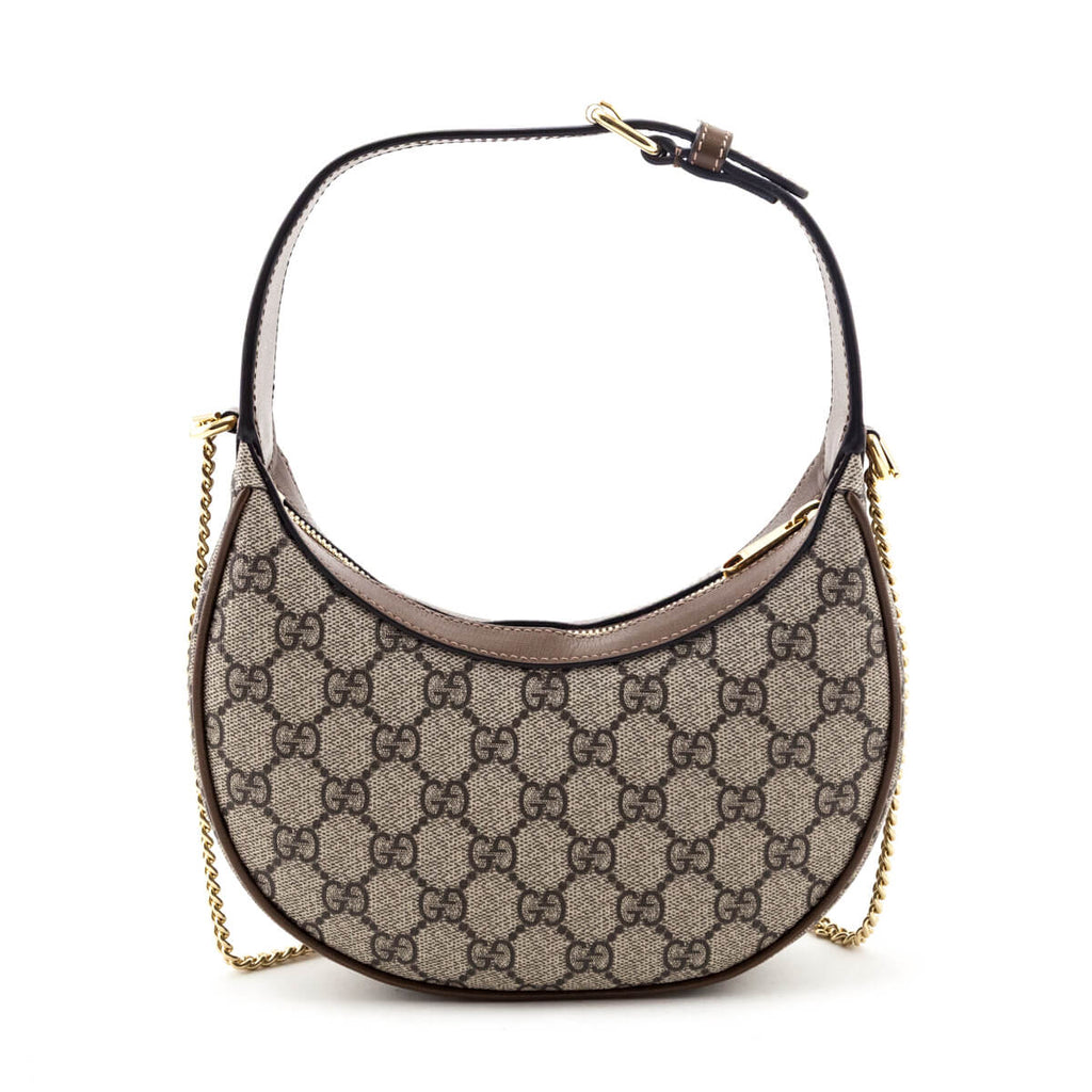 Gucci Beige GG Supreme Monogram Mini Retro Interlocking G Half Moon Bag