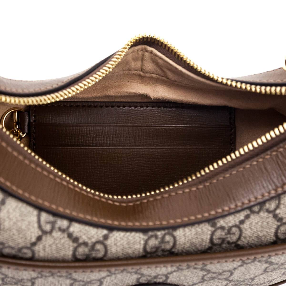 Gucci Beige GG Supreme Monogram Mini Retro Interlocking G Half Moon Bag