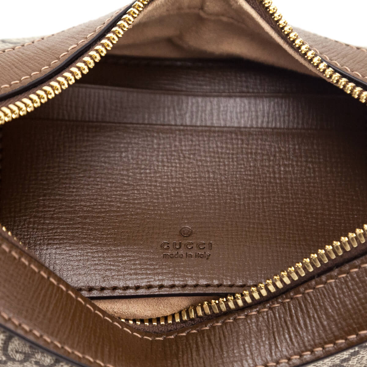 Gucci Beige GG Supreme Monogram Mini Retro Interlocking G Half Moon Bag