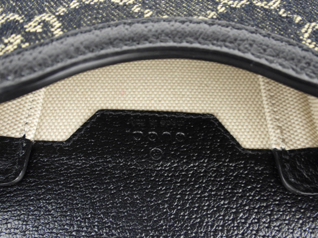 Gucci Black GG Monogram Canvas Mini Horsebit 1955 Shoulder Bag