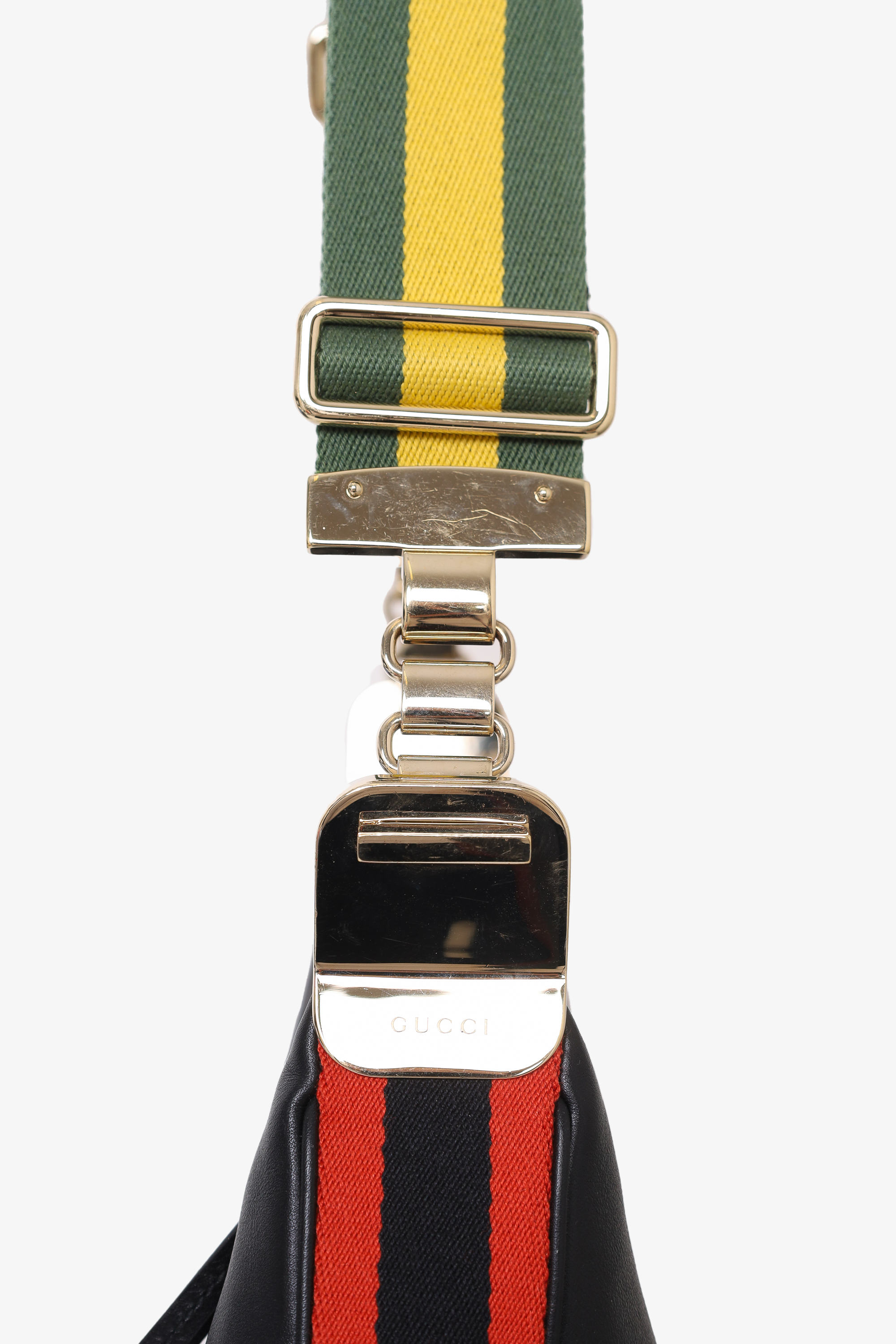 Gucci Black Leather Small Attache Crossbody Bag