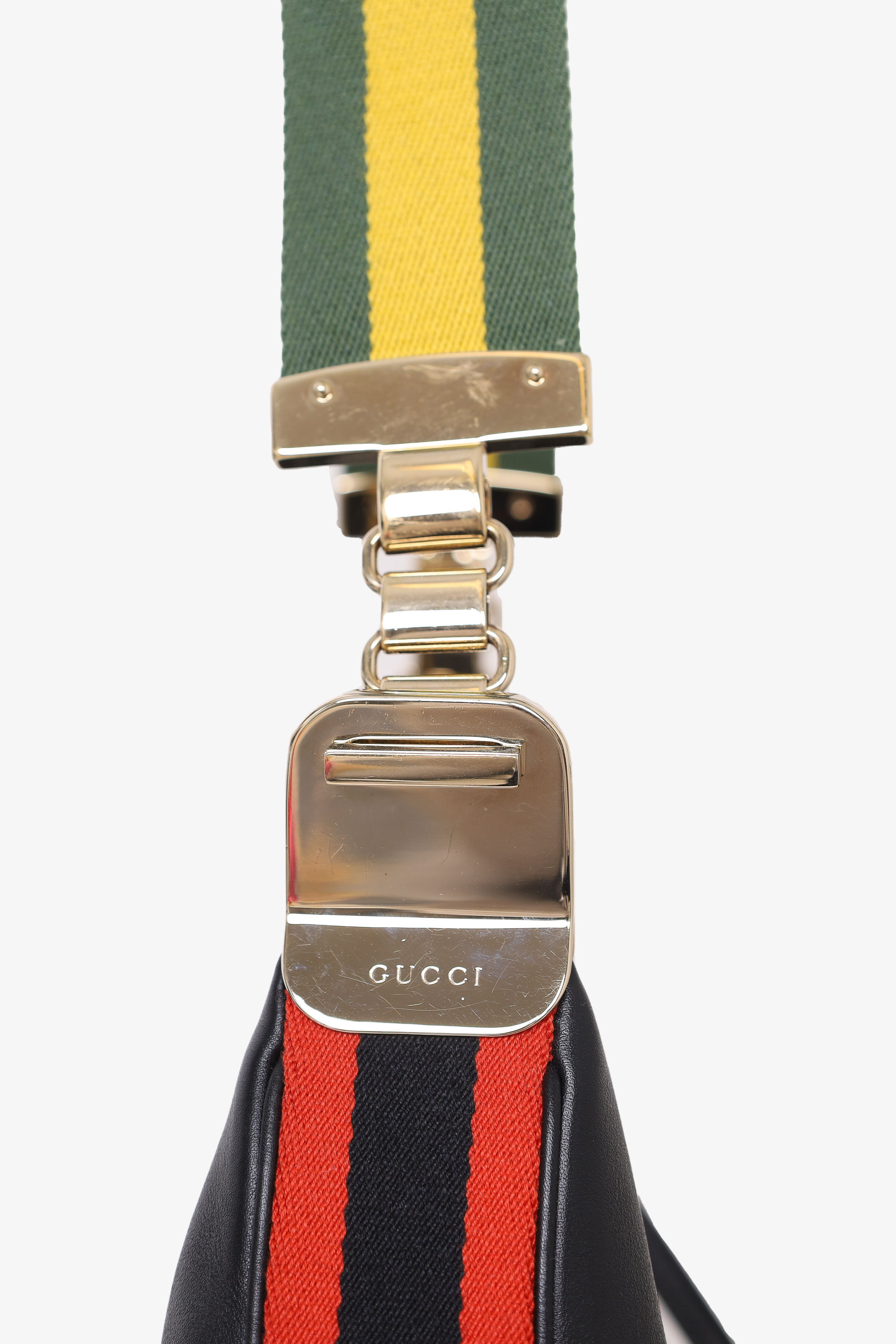 Gucci Black Leather Small Attache Crossbody Bag