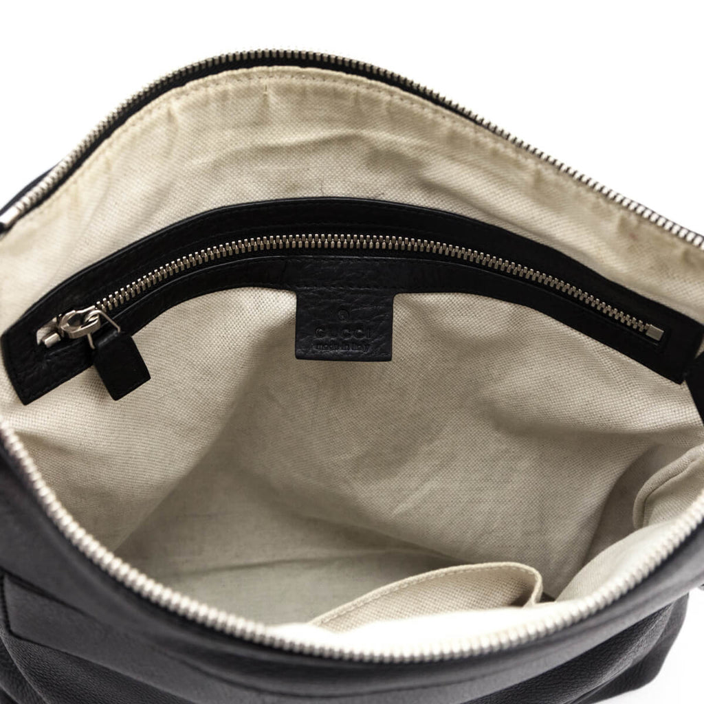 Gucci Black Pebbled Calfskin Medium Soho Messenger Bag