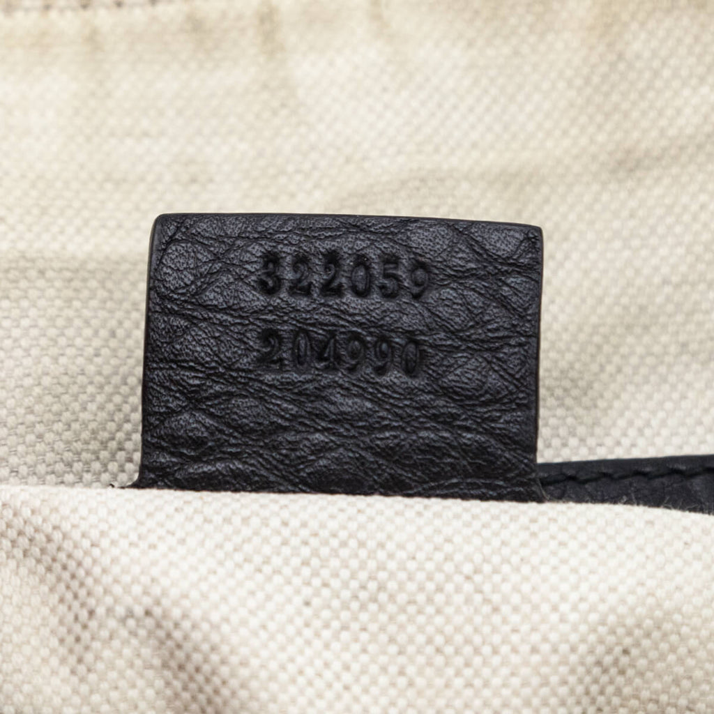 Gucci Black Pebbled Calfskin Medium Soho Messenger Bag