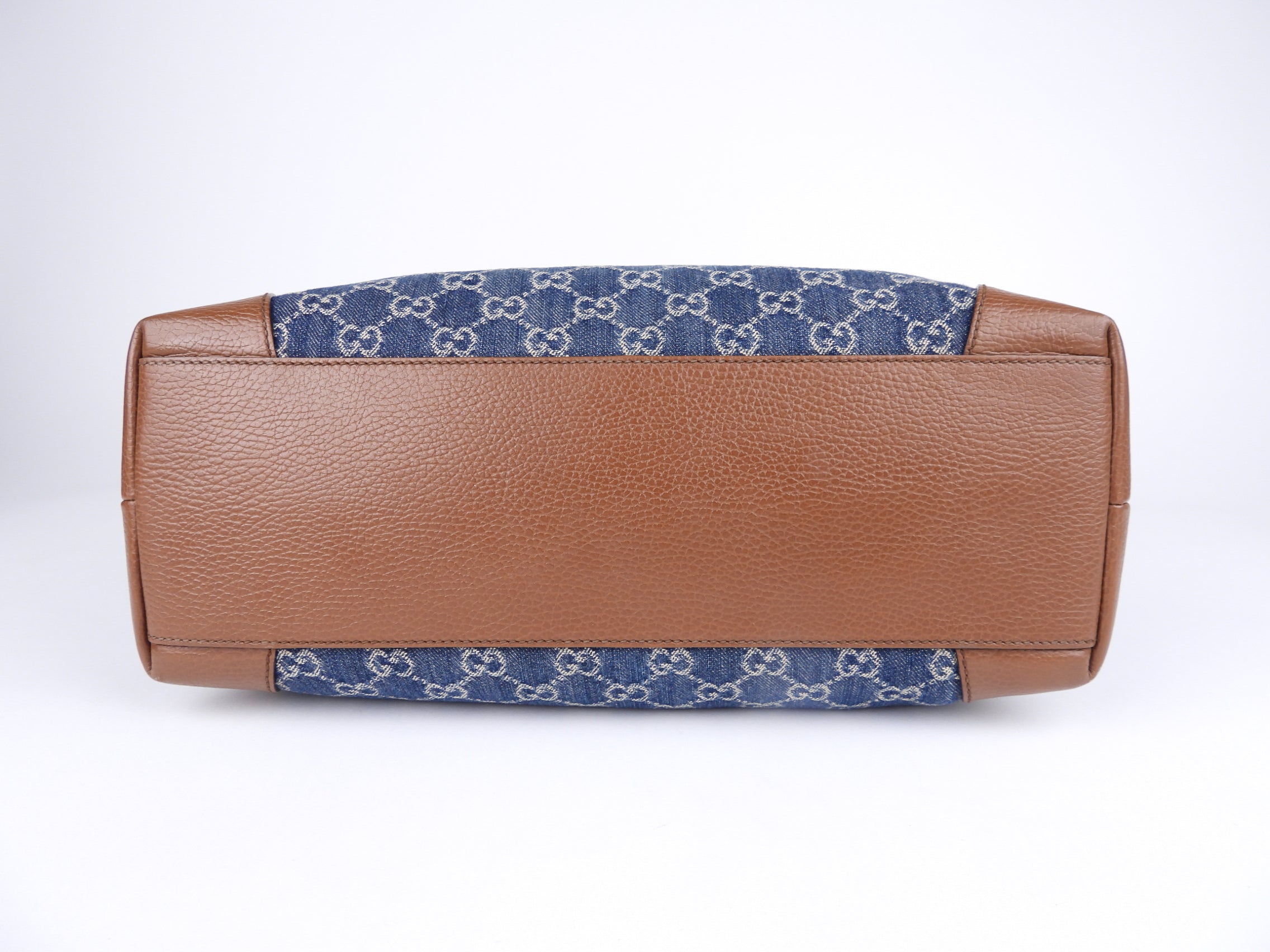 Gucci Blue Monogram Denim Medium Ophidia GG Tote Bag