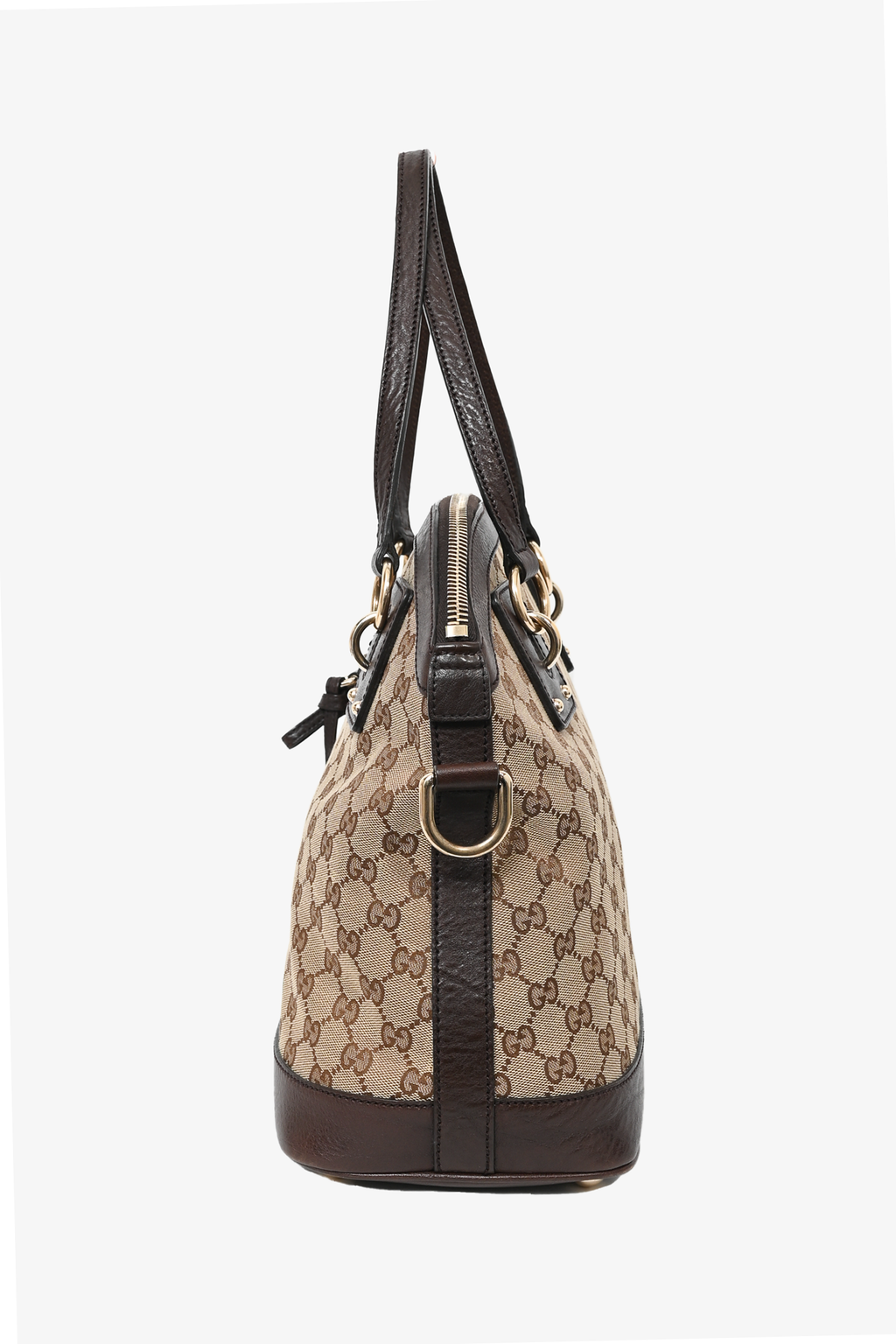 Gucci Brown GG Canvas/Leather Dome Bag