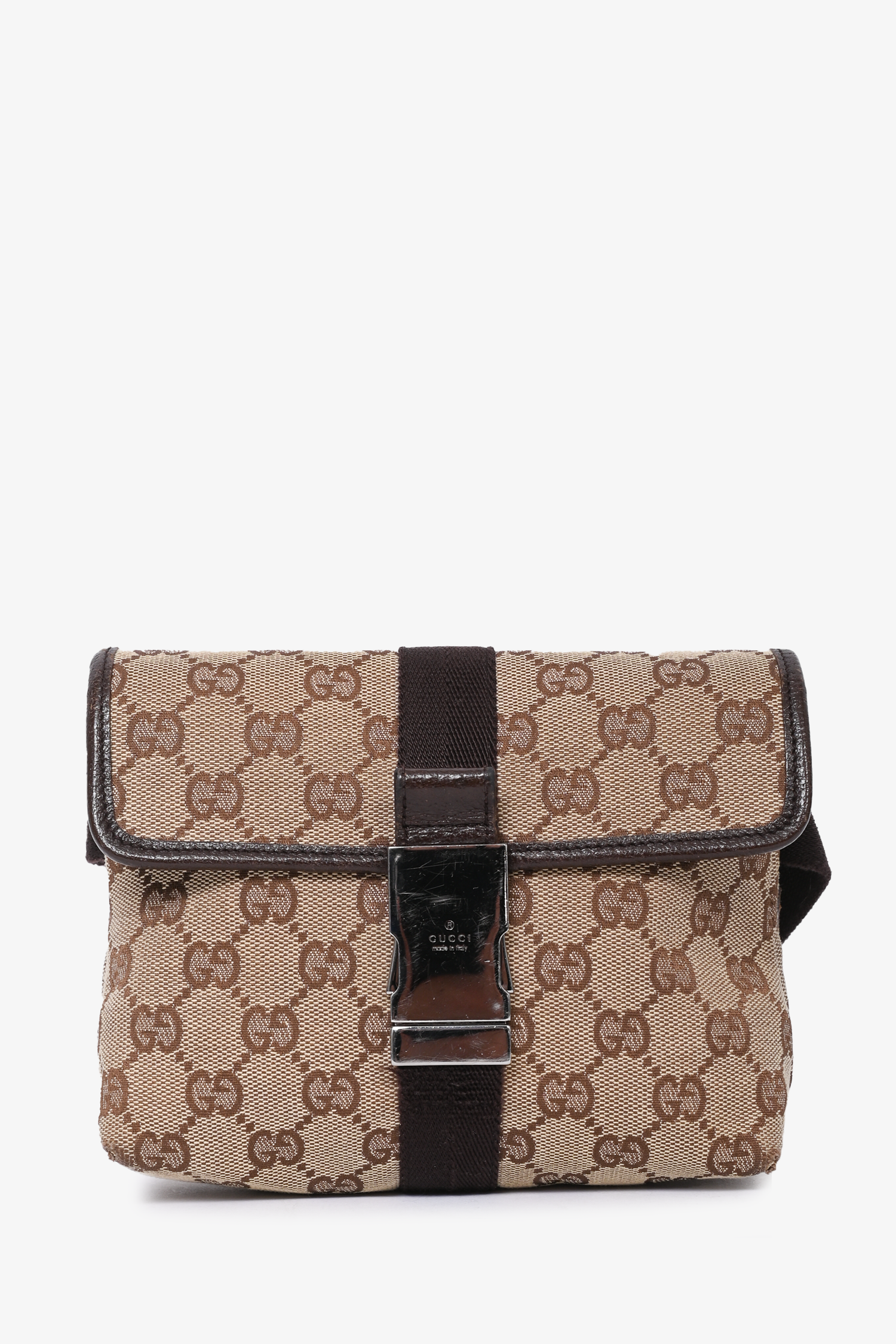 Gucci Brown Guccisima Canvas Belt Bag