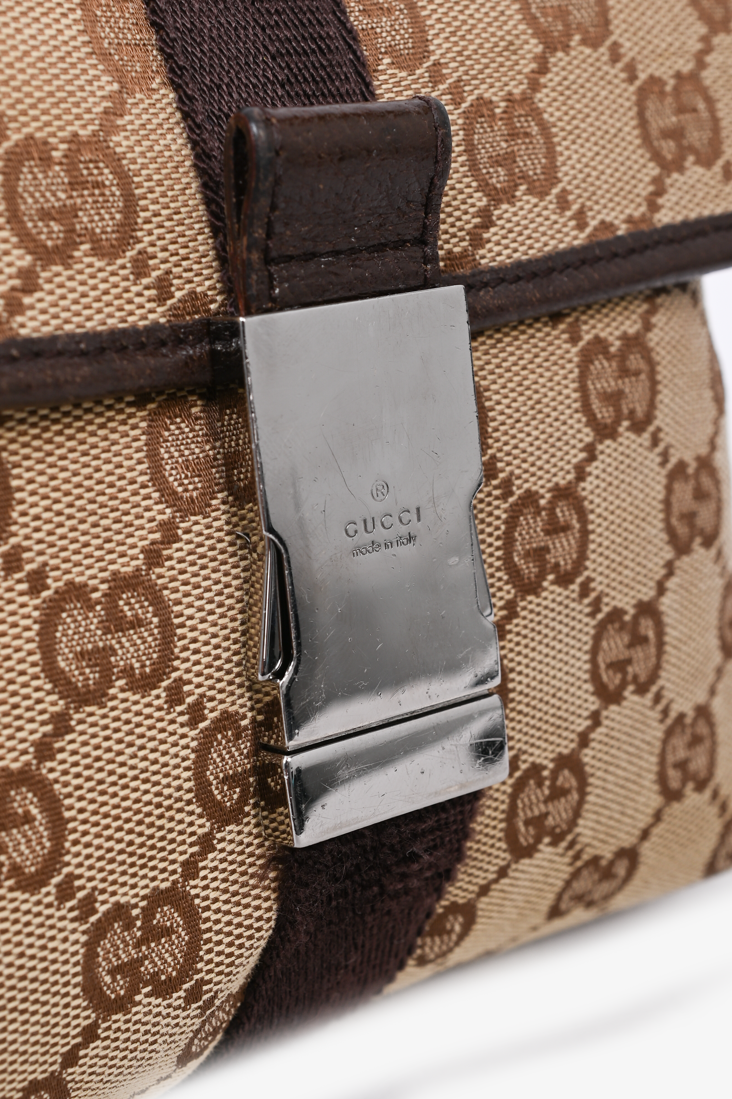 Gucci Brown Guccisima Canvas Belt Bag