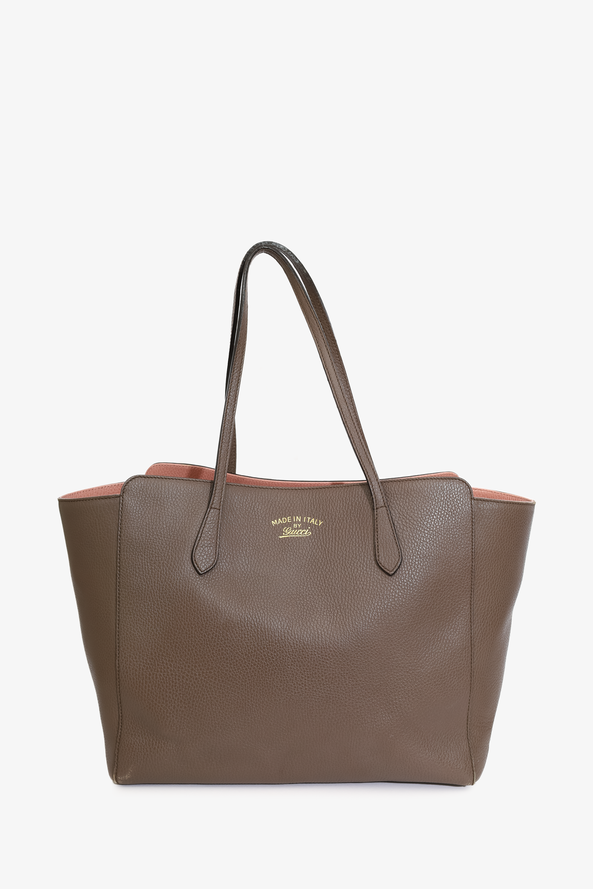 Gucci Brown Leather Large Swing Tote